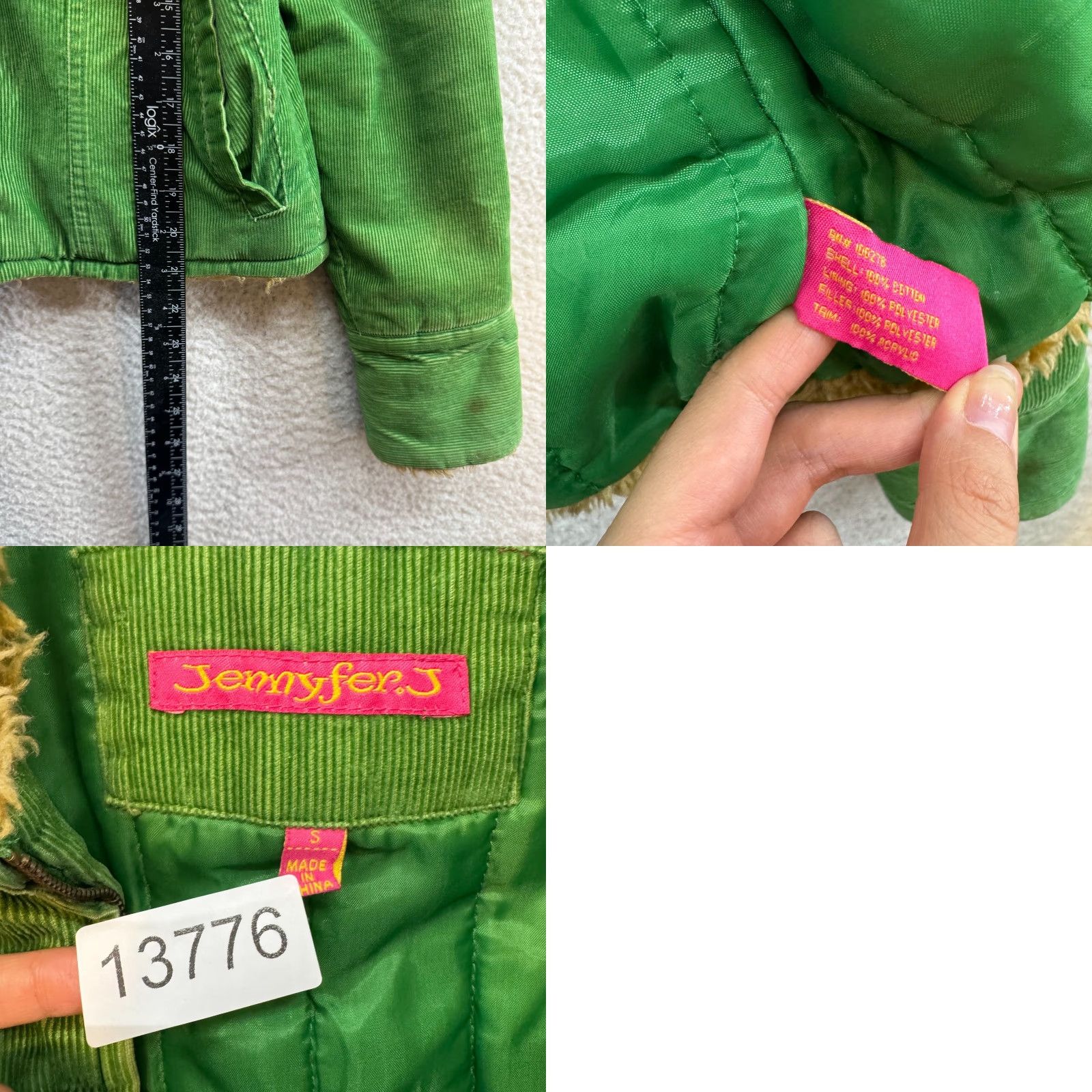 Vintage VINTAGE Jennyfer J Corduroy Jacket Womens Green Faux Fur Collar Full Zip Small S Size S / US 4 / IT 40 - 8 Thumbnail