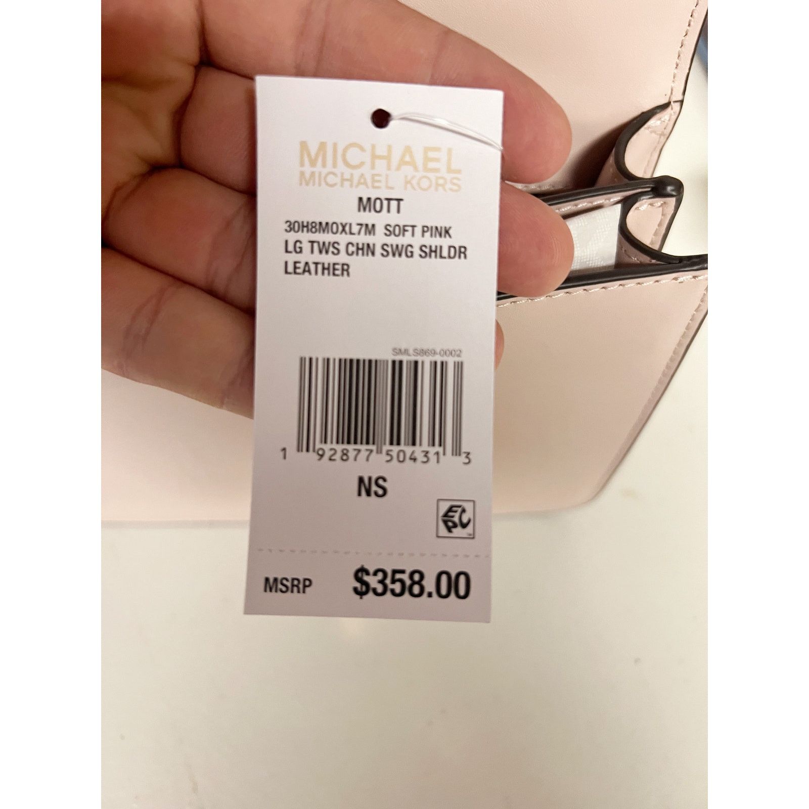 Michael Kors Michael Kors 30H8MOXL7M Mott Large Metallic Deco Leather Bag Size ONE SIZE - 8 Thumbnail