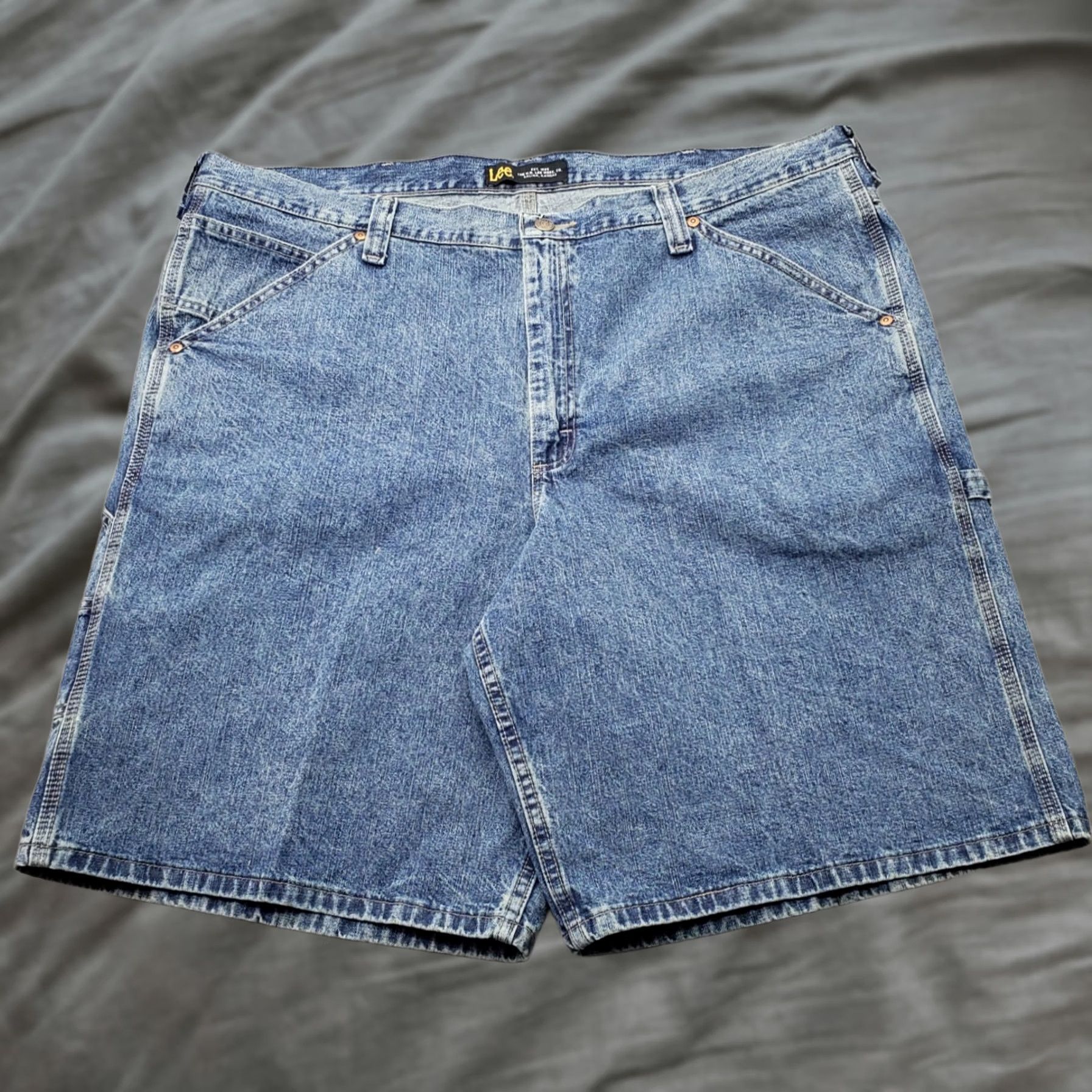 Lee Lee Denim Shorts Mens 44 Blue Workwear High Rise Flat Front Outdoor VINTAGE Size US 44 / EU 60 - 1 Thumbnail