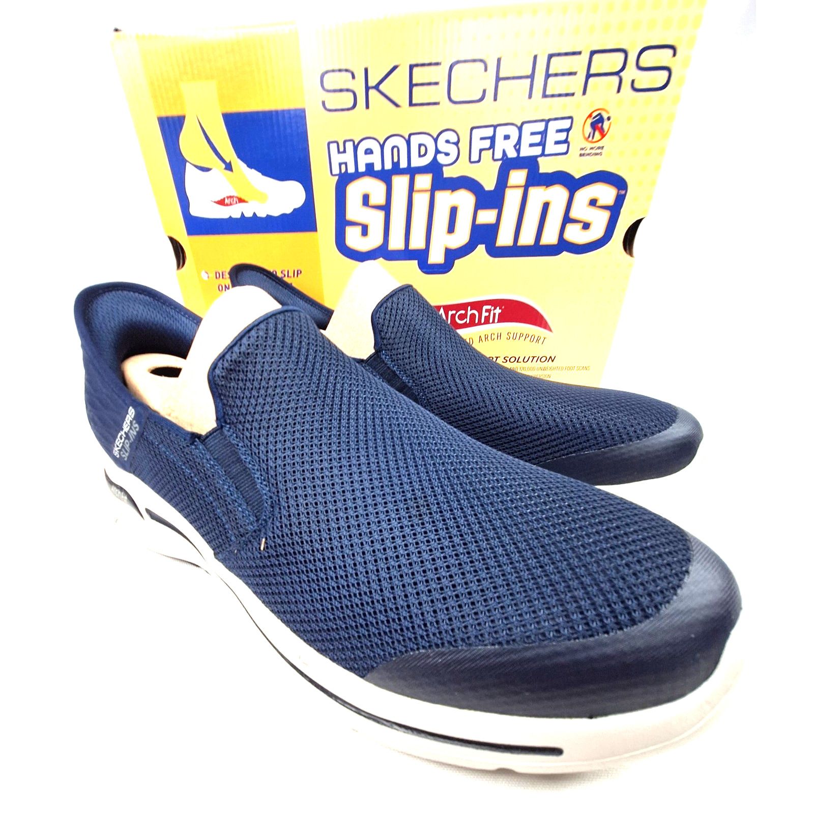SKECHERS New SKECHERS Navy Go Walk Hands Free Slip-on Sneakers Sz 10 Size US 10 / EU 43 - 2 Thumbnail