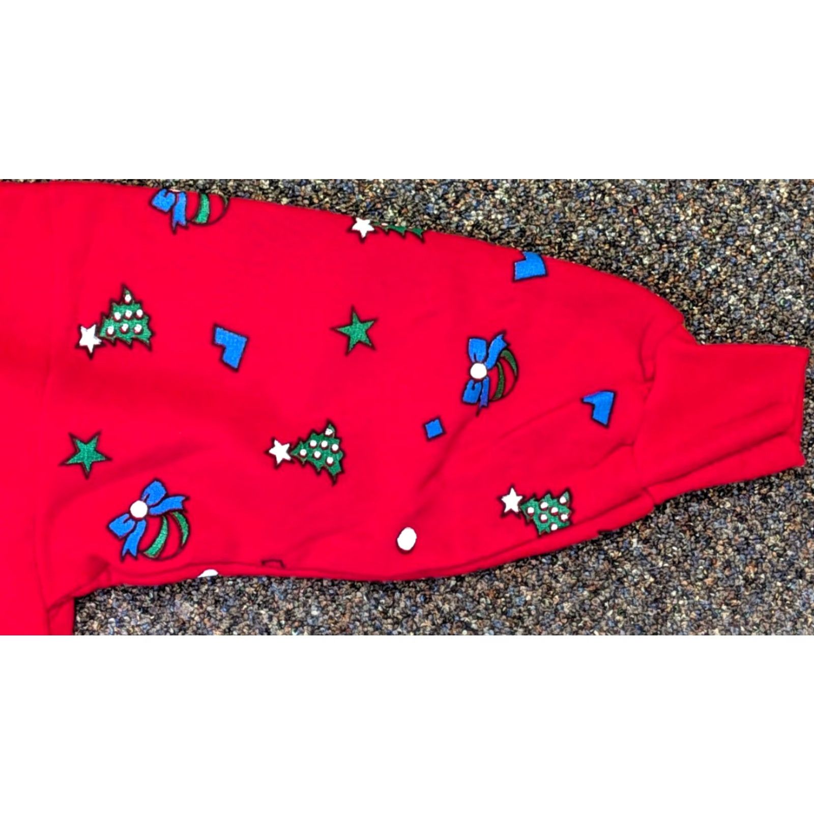 Vintage VINTAGE Starlit Nights Christmas Sleep Shirt One Size Red Acrylic Womens Night Shirt US A Size ONE SIZE - 5 Thumbnail