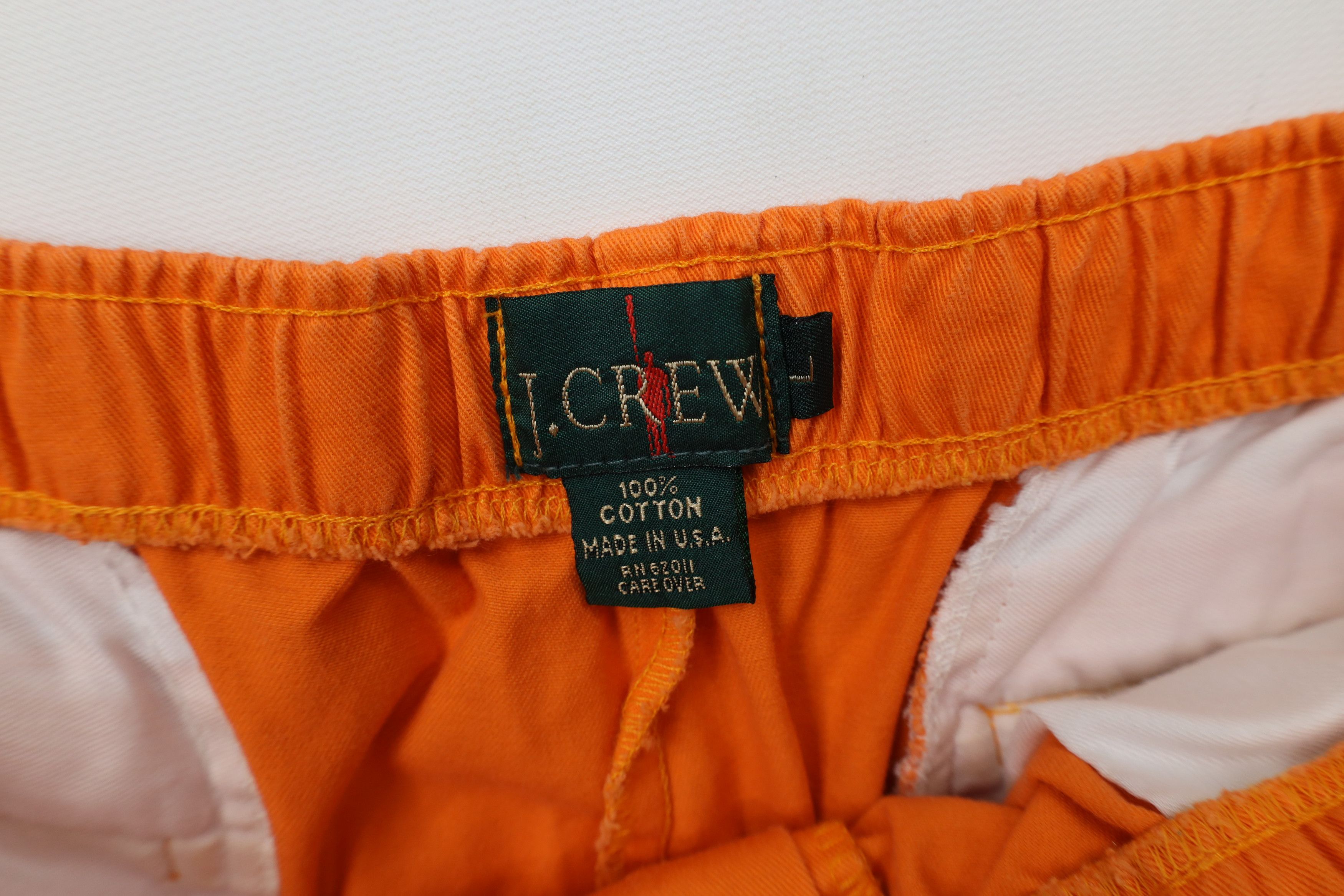 J.Crew × Vintage Vintage 90s J Crew Cotton Above Knee Shorts Orange USA Size US 34 / EU 50 - 9 Thumbnail