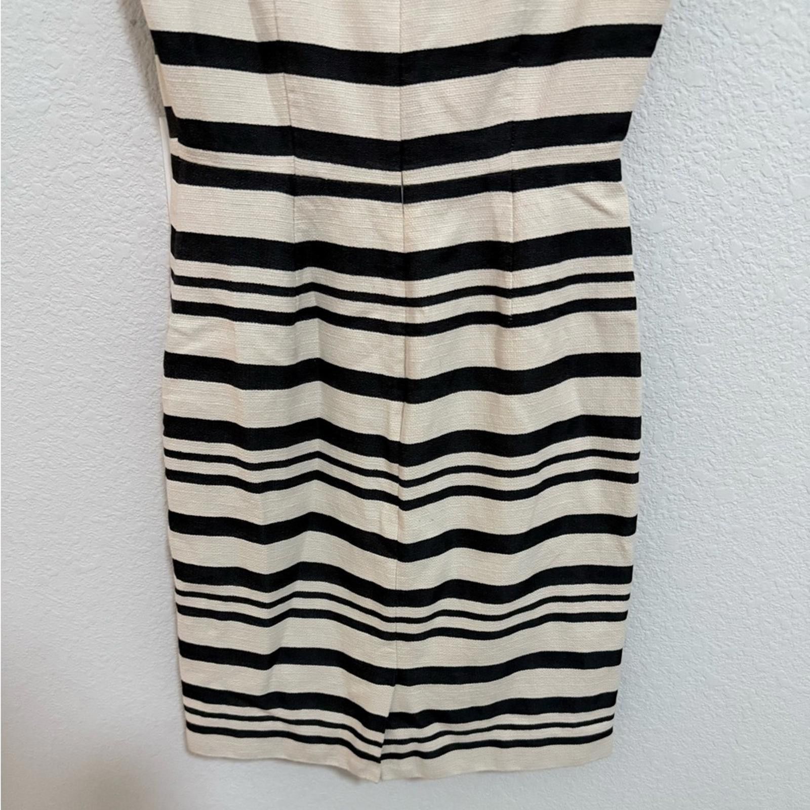 J.Crew J. Crew Double Stripe Cap Sleeve Sheath Dress Black White 0 Size XS / US 0-2 / IT 36-38 - 8 Thumbnail