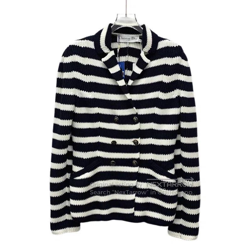 Dior Dior 22 styles black striped cotton lapel double-breasted Size S / US 4 / IT 40 - 1 Thumbnail