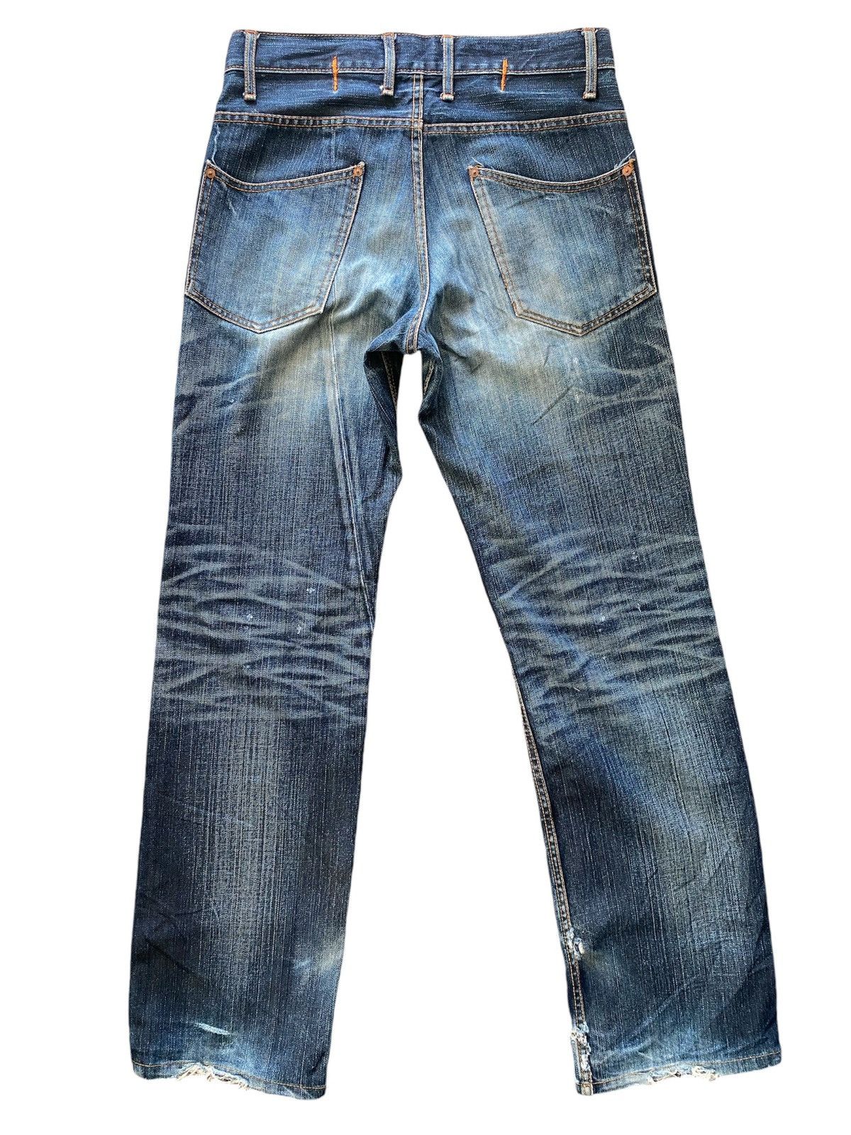Japanese Brand × Vintage 🔥FLARE🔥Nippon Vintage Blue Way BW Distressed Jeans Size US 32 / EU 48 - 2 Thumbnail
