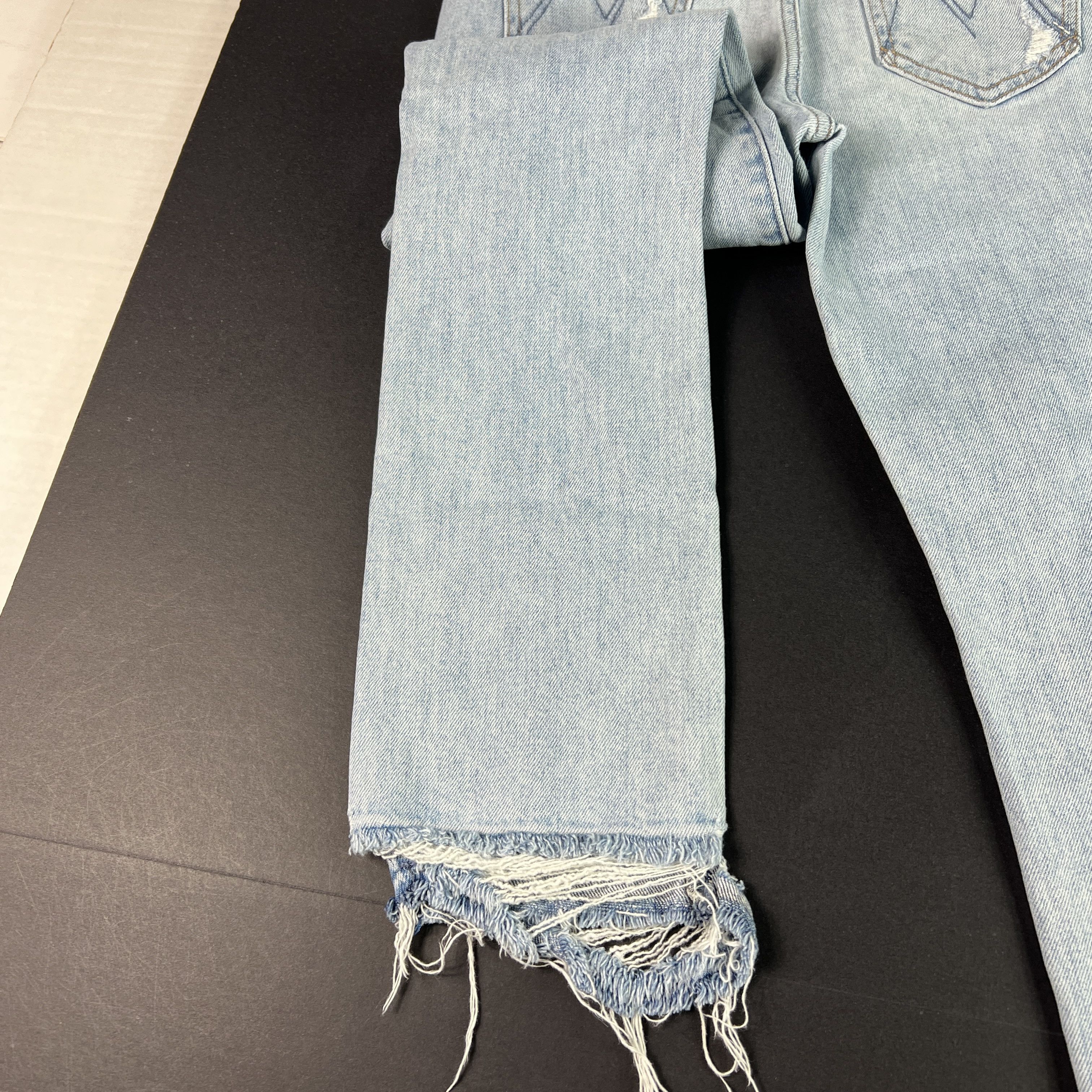 MOTHER Mother Jeans Rascal Ankle Undone Hem Blue Distressed Denim Size 25" / US 0 / IT 36 - 17 Thumbnail