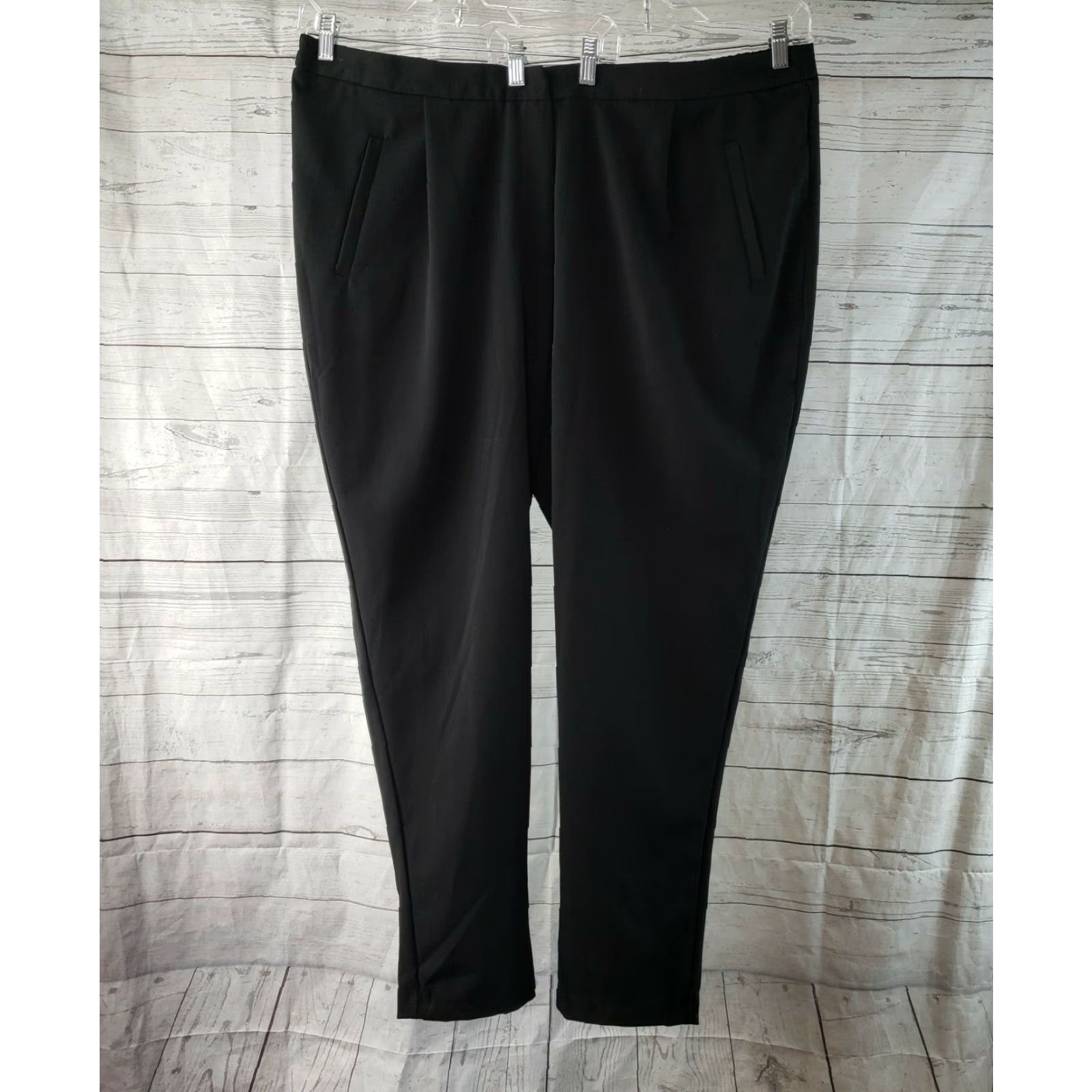 Vintage Junarose Dress Pants Womens Sz 22 Black High Rise Polyester Blend Size 40" / US 18 - 2 Thumbnail