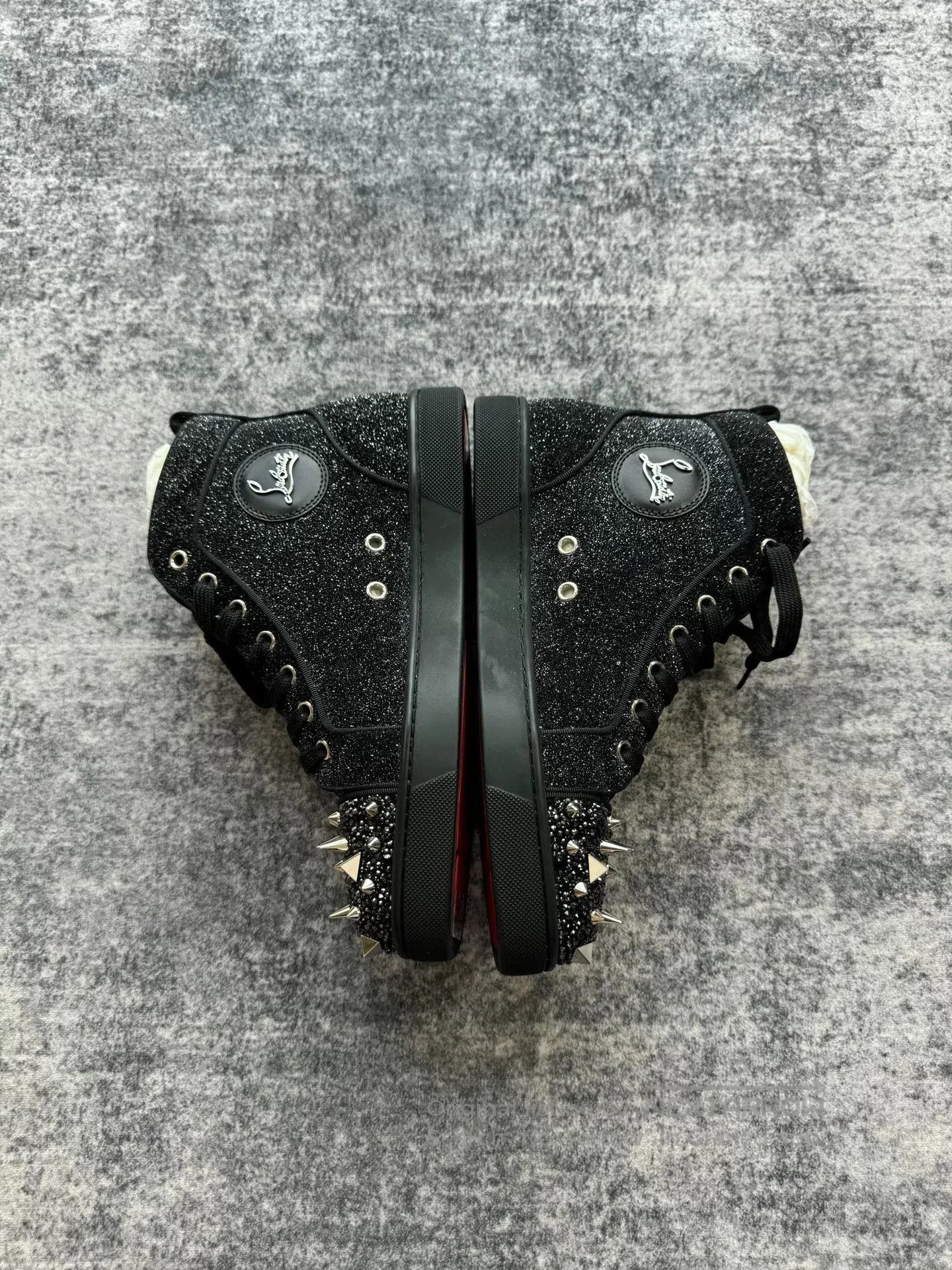 Christian Louboutin Christian Louboutin Glitter Stud High-Top Sneakers. Size US 8.5 / IT 38.5 - 7 Thumbnail