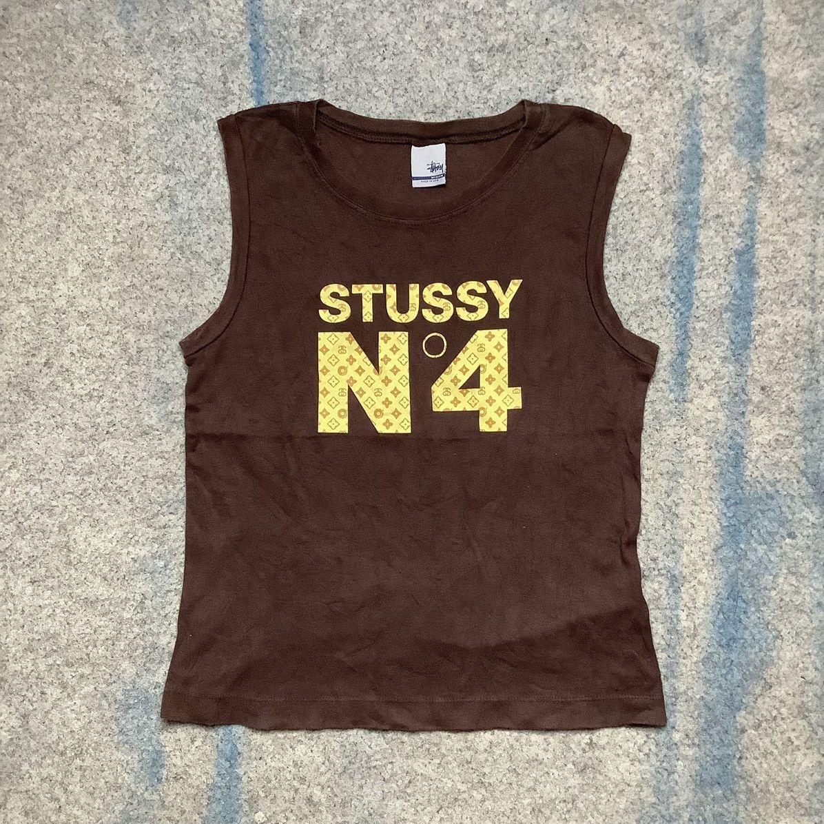 Stussy × Vintage Vintage 90s Stussy No 4 Tank Tops/ Short Sleeve T Shirt Size US M / EU 48-50 / 2 - 1 Thumbnail