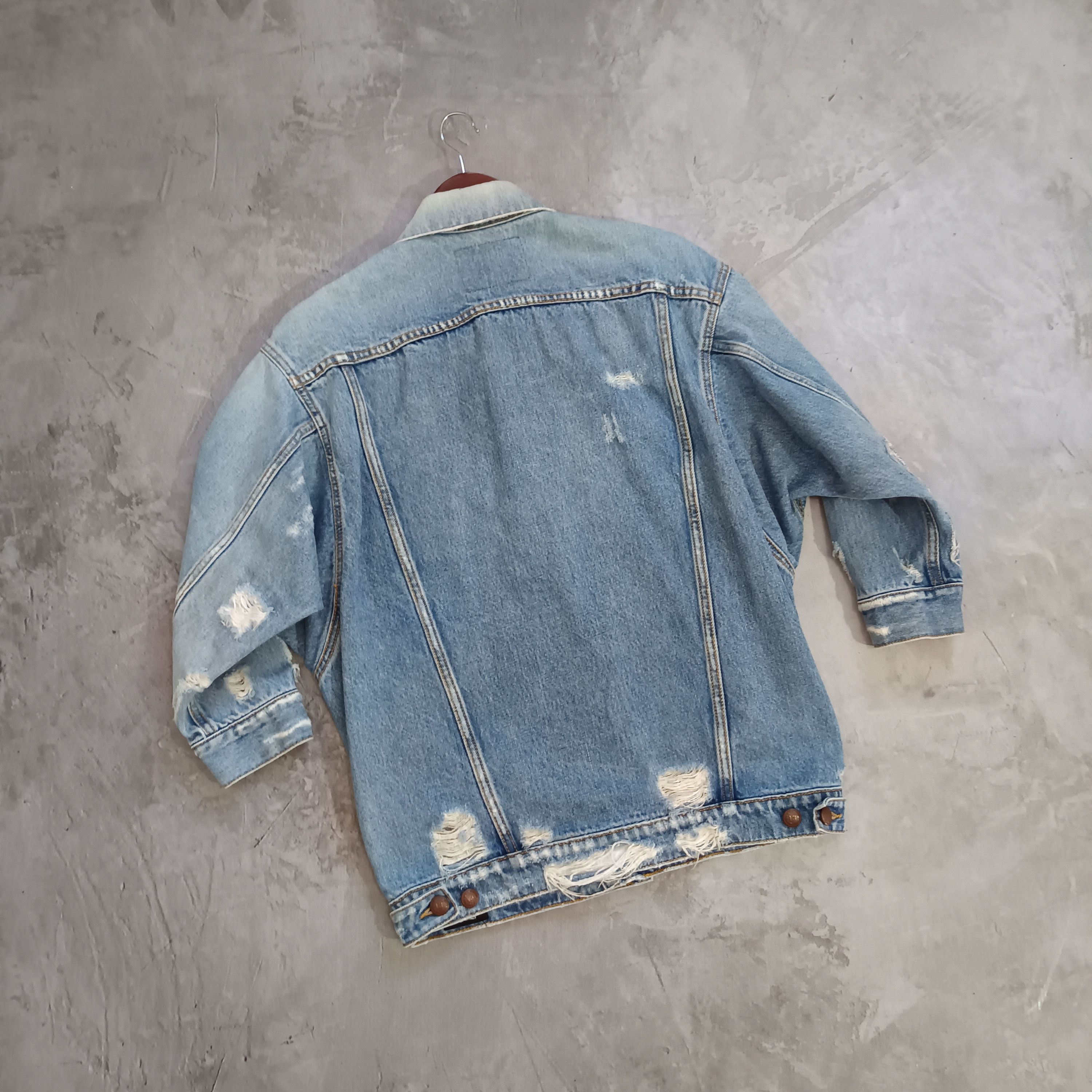 R13 R13 Distressed Trucker Jacket Size US XS / EU 42 / 0 - 2 Thumbnail