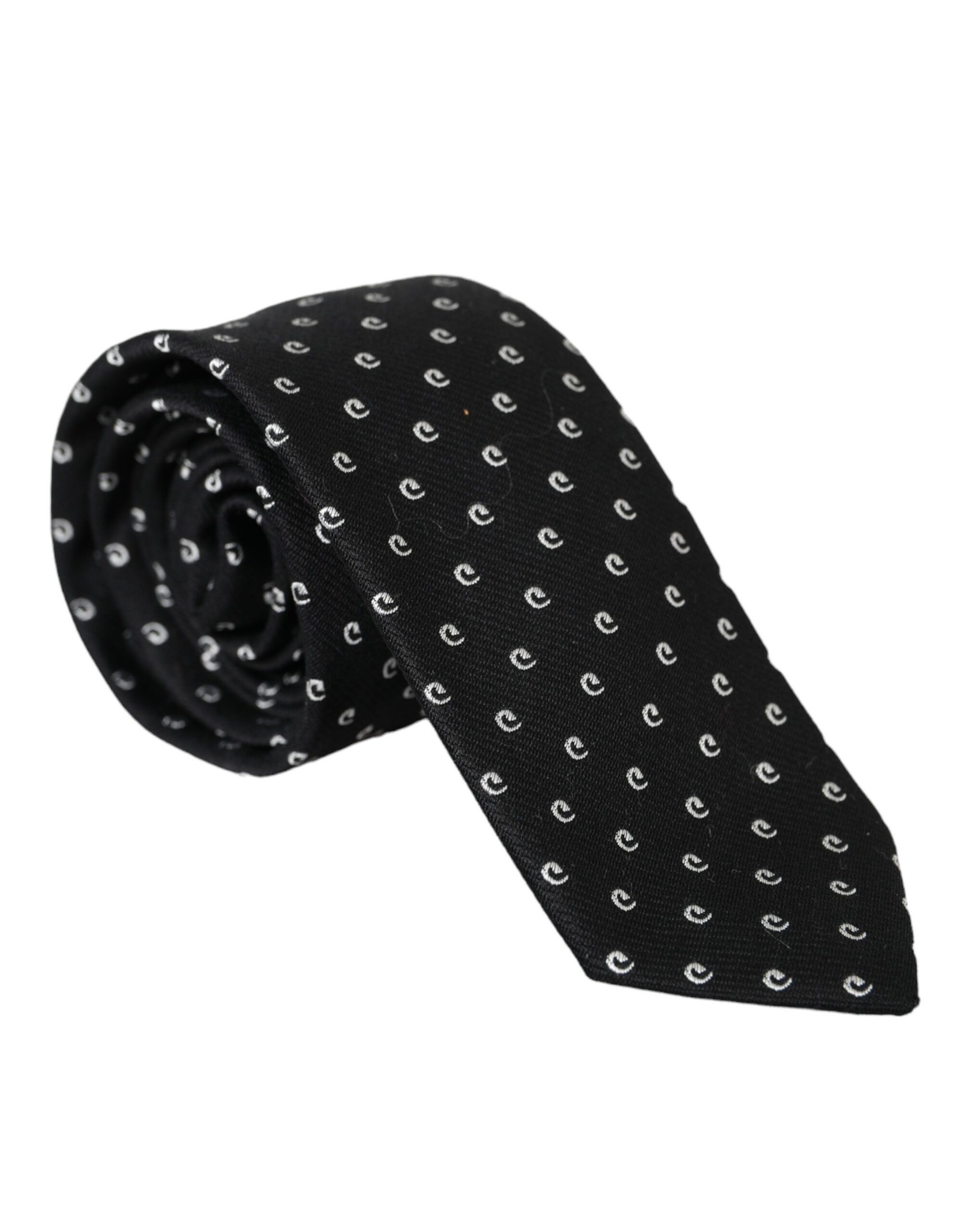 Dolce & Gabbana Black Logo Cotton Blend Adjustable Men's Tie Size ONE SIZE - 1 Thumbnail