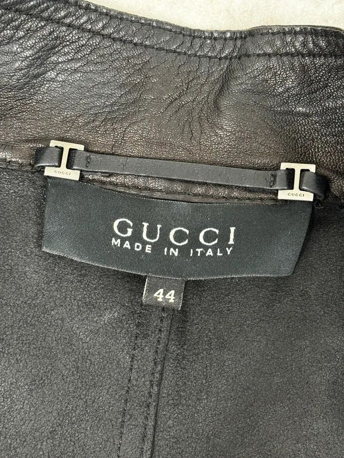 Gucci AW1999 Gucci Black Silver Belted Premium Leather Jacket by Tom Ford Size M / US 6-8 / IT 42-44 - 12 Thumbnail