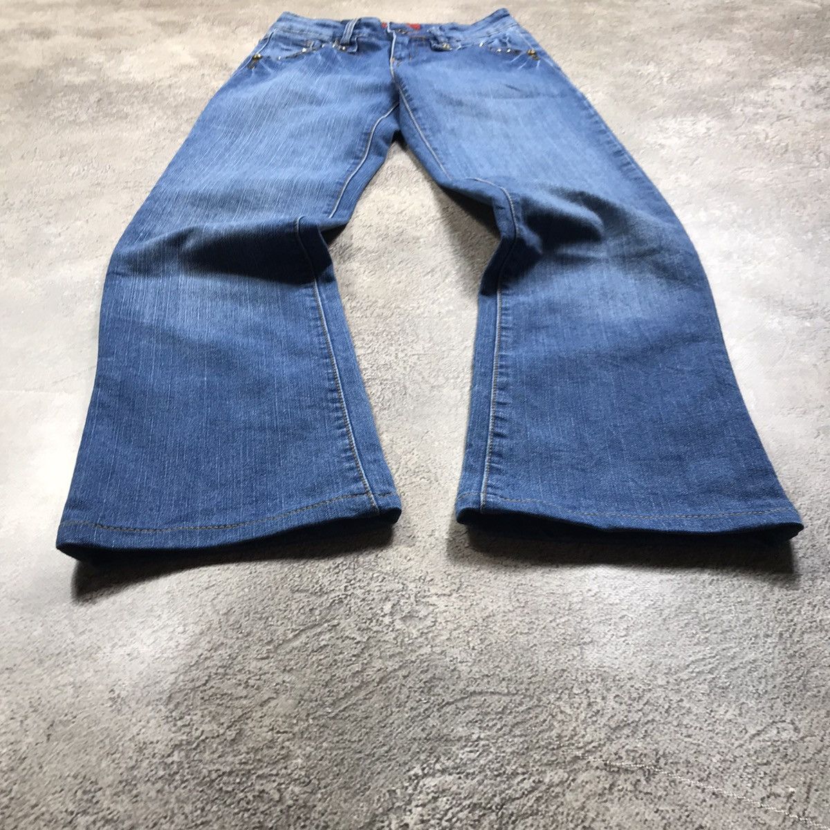 Vintage Vintage 90s Baggy Distressed Wide Leg Jeans Grunge Y2K 27 Size 27" / US 4 / IT 40 - 1 Thumbnail
