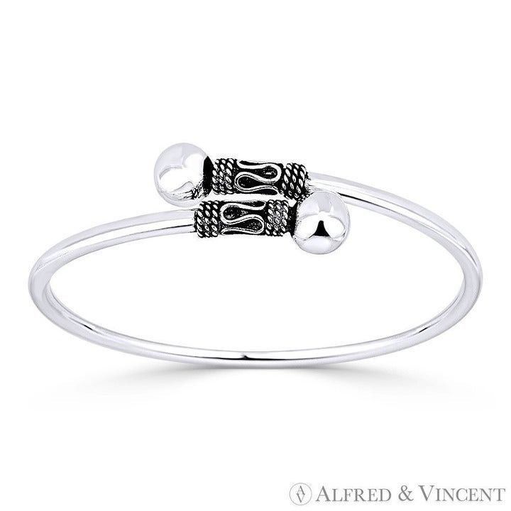 Other 8mm Polished Double Ball End Bypass Cuff Bangle Size ONE SIZE - 1 Preview
