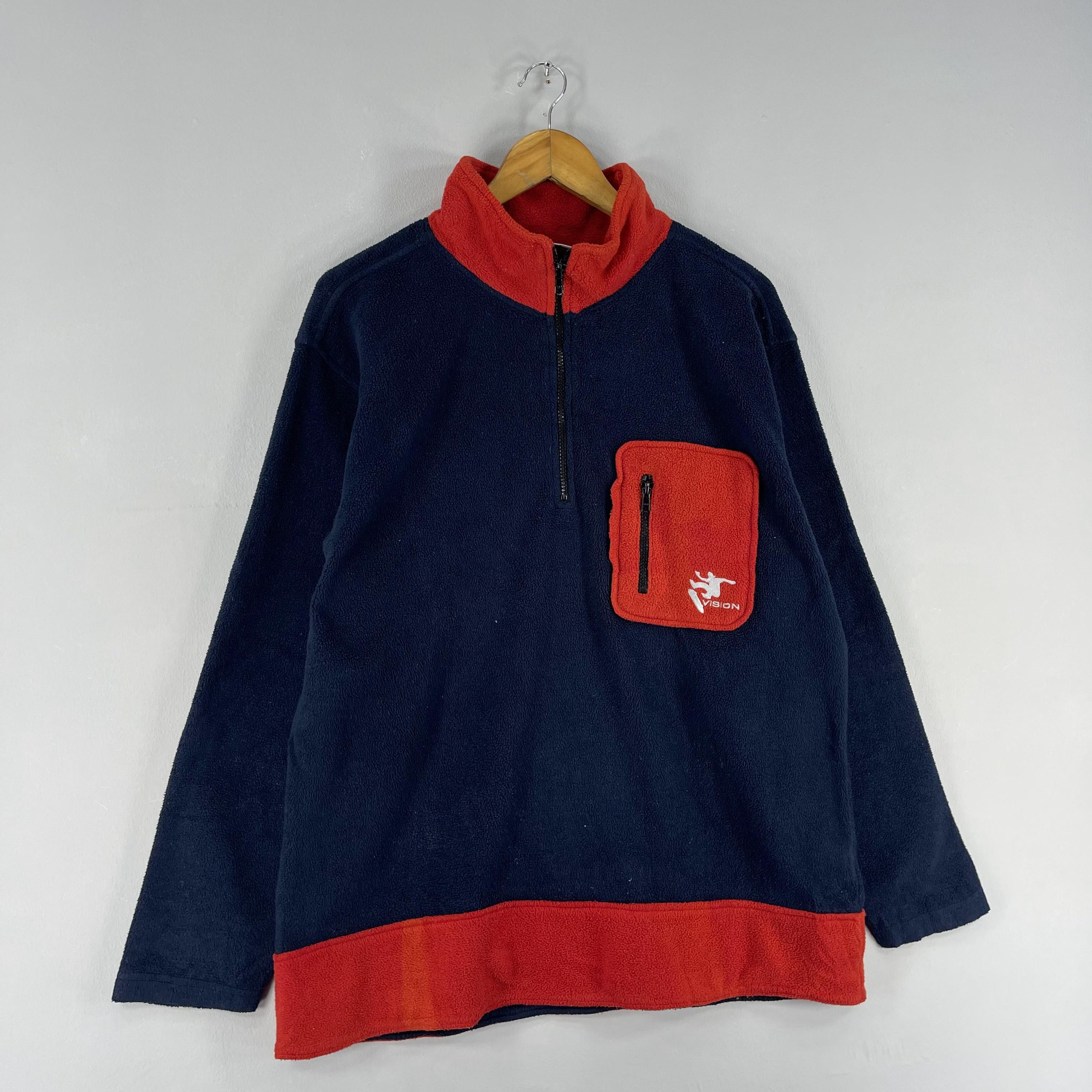Vision Streetwear Vintage 90s VISION STREET WEAR Half Zipper Fleece Size US L / EU 52-54 / 3 - 4 Thumbnail