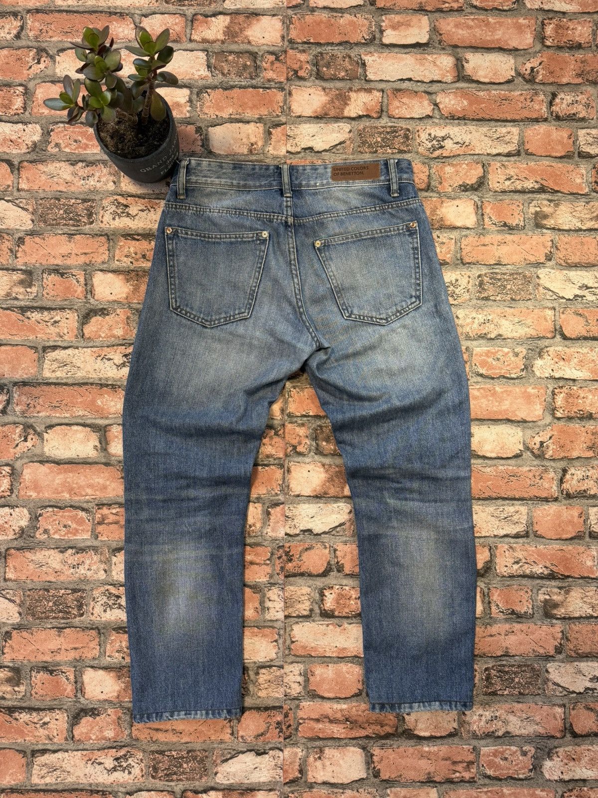 Benetton × Vintage 90’s BENETTON RARE ITALIAN CASUAL Y2K LOGO RETRO DENIM PANTS Size US 30 / EU 46 - 1 Thumbnail