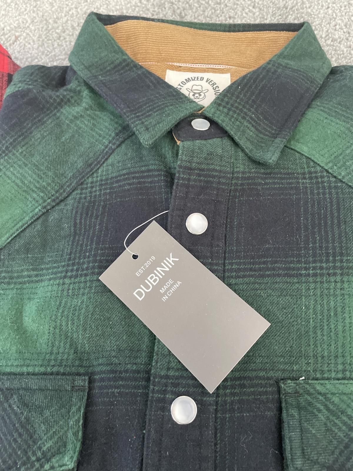 Other Dubnik Men's Plaid Flannel Shirts Large Red Green Cotton Size US L / EU 52-54 / 3 - 3 Thumbnail