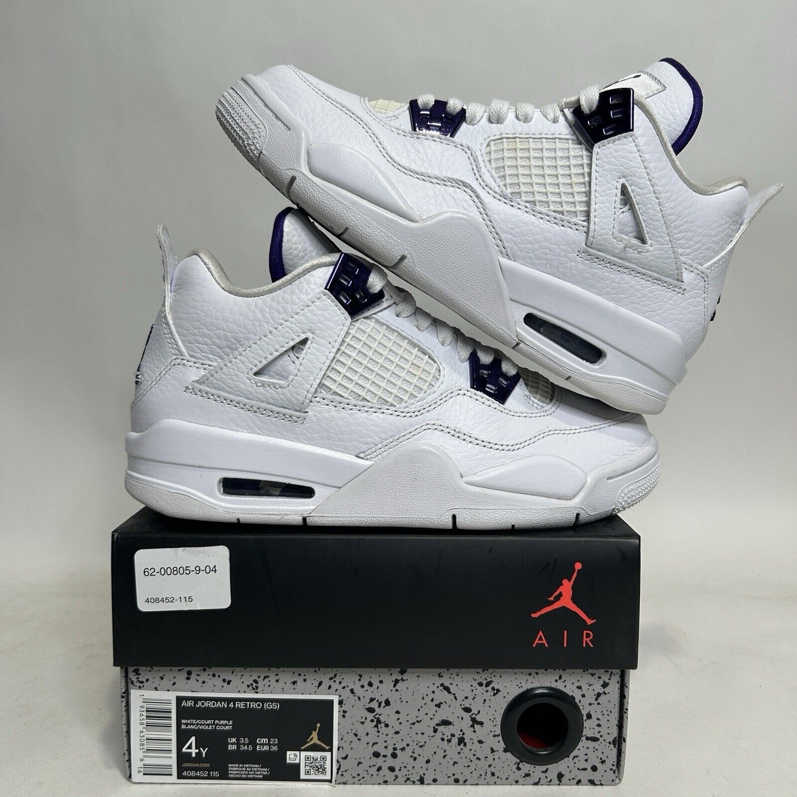 Jordan Brand Nike Air Jordan 4 Retro GS “Purple Metallic” 2024 Size US 5.5 / IT 35.5 - 1 Thumbnail