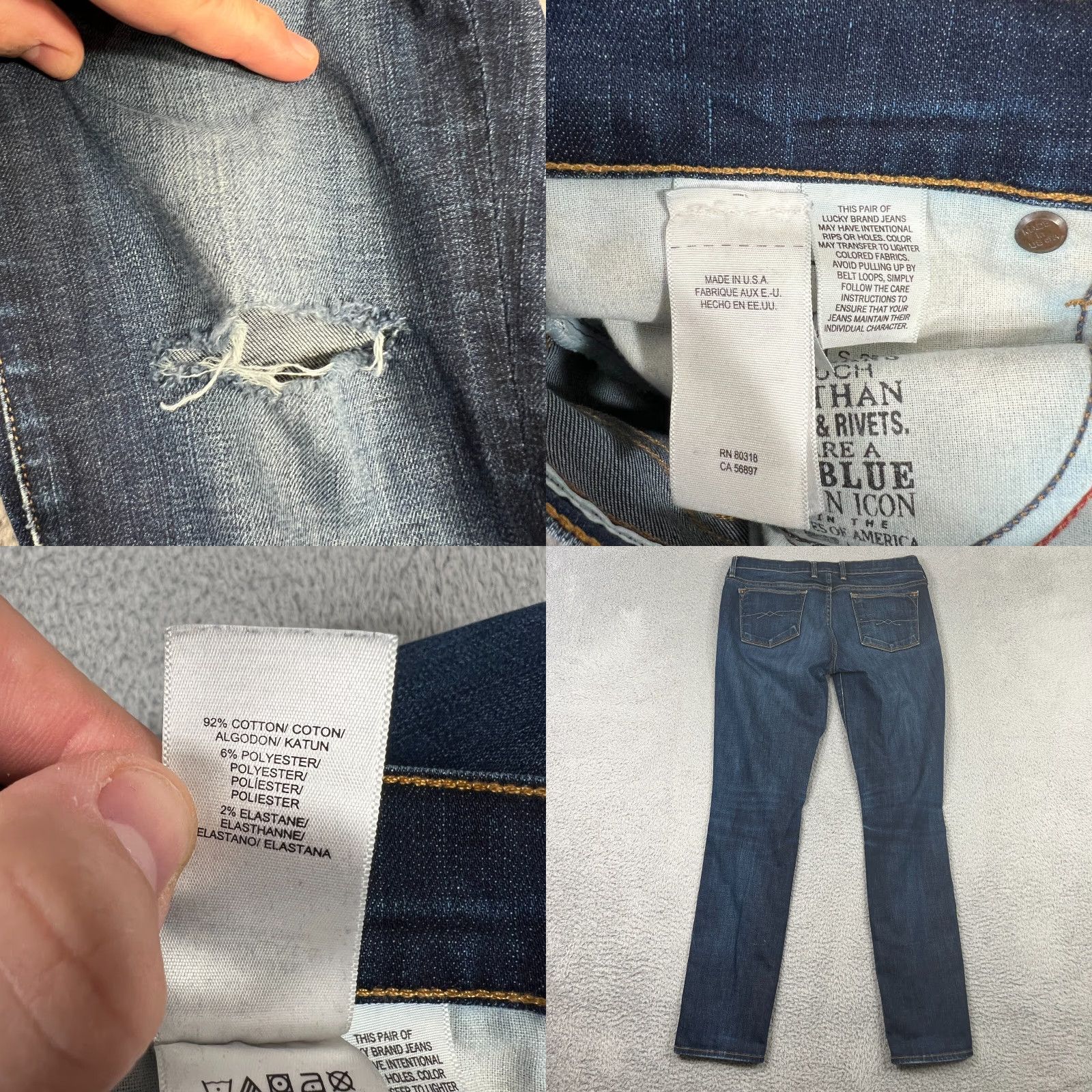 Lucky Brand Lucky Brand Jeans Women 8 Blue Charlie Skinny Denim 5-Pocket Stretch Womens Size 30" / US 8 / IT 44 - 8 Thumbnail