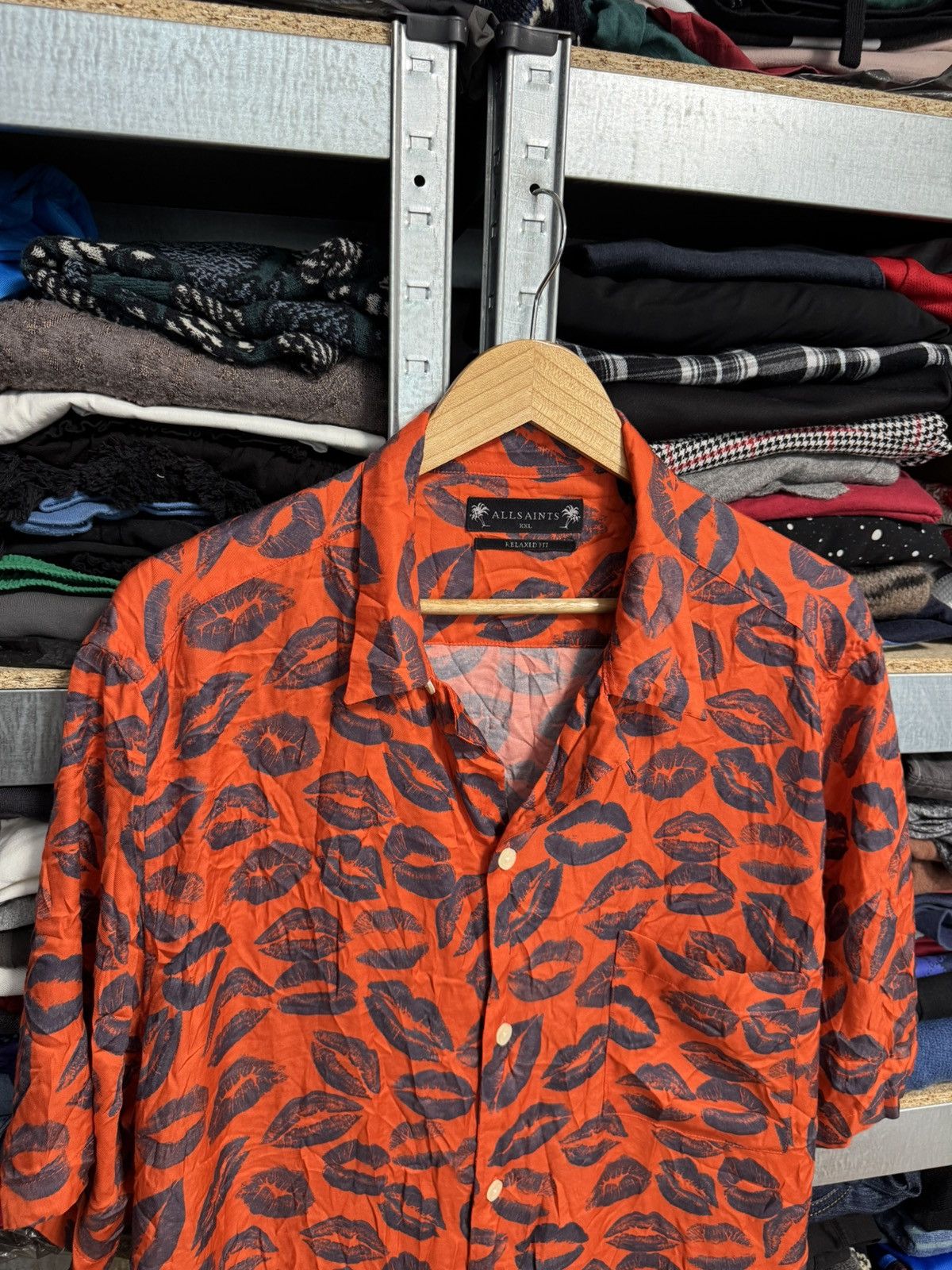 Allsaints Allsaints Hawaiian Kiss Shirt Short Sleeve Relaxed Button Size US XXL / EU 58 / 5 - 4 Thumbnail