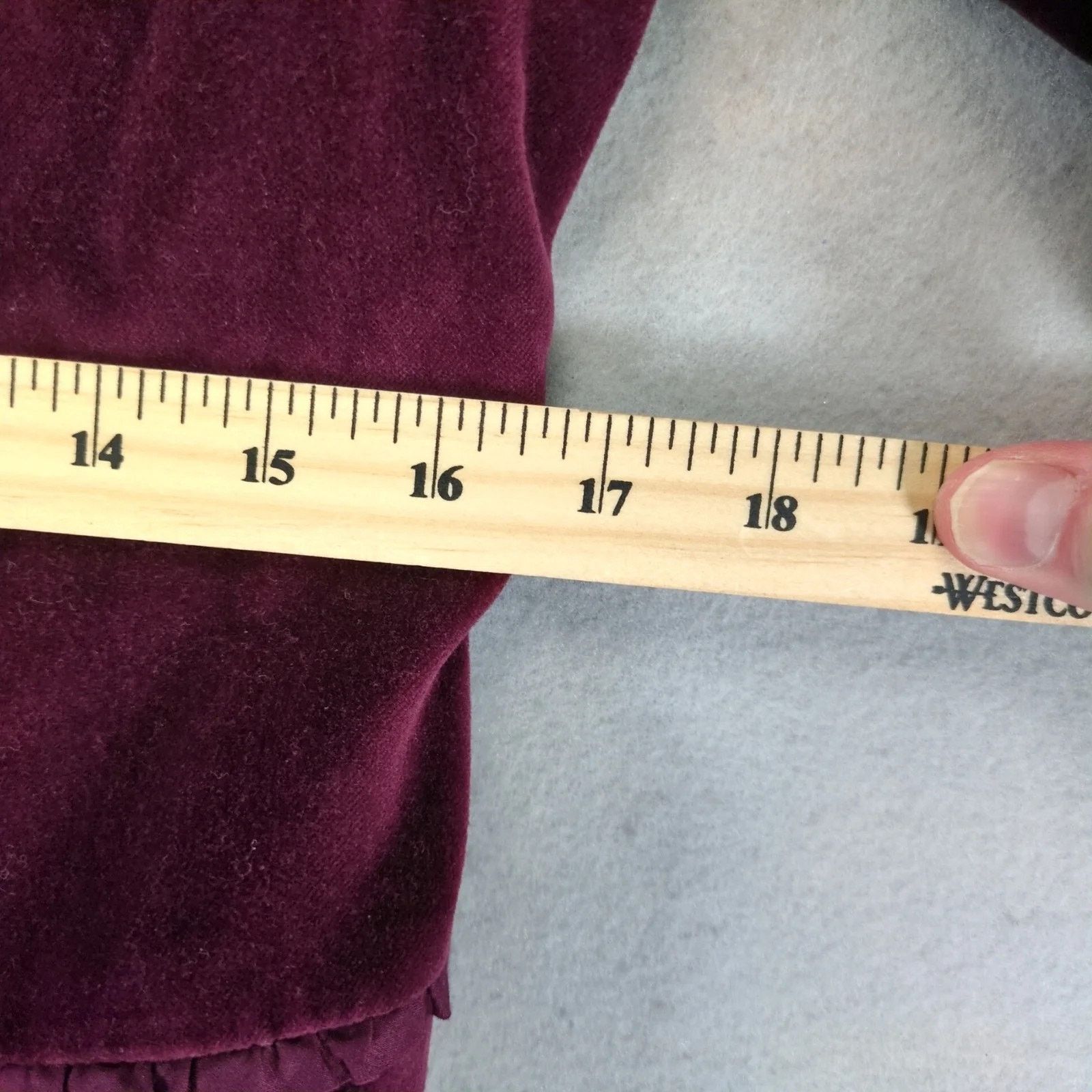 Apt. 9 Apt 9 Burgundy Velvet Velour Tier Blazer Jacket Ruffle Trim Size L / US 10 / IT 46 - 10 Thumbnail