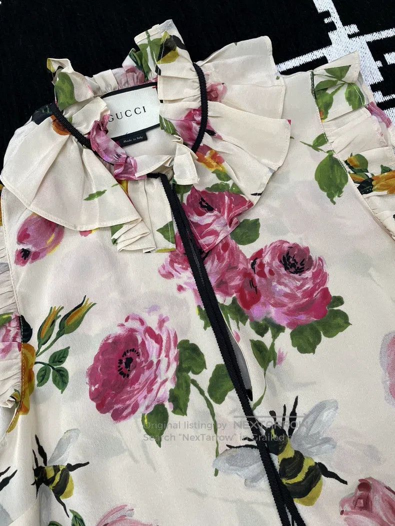 Gucci Gucci Silk printed lace-tied top and vest Size XS / US 0-2 / IT 36-38 - 2 Thumbnail