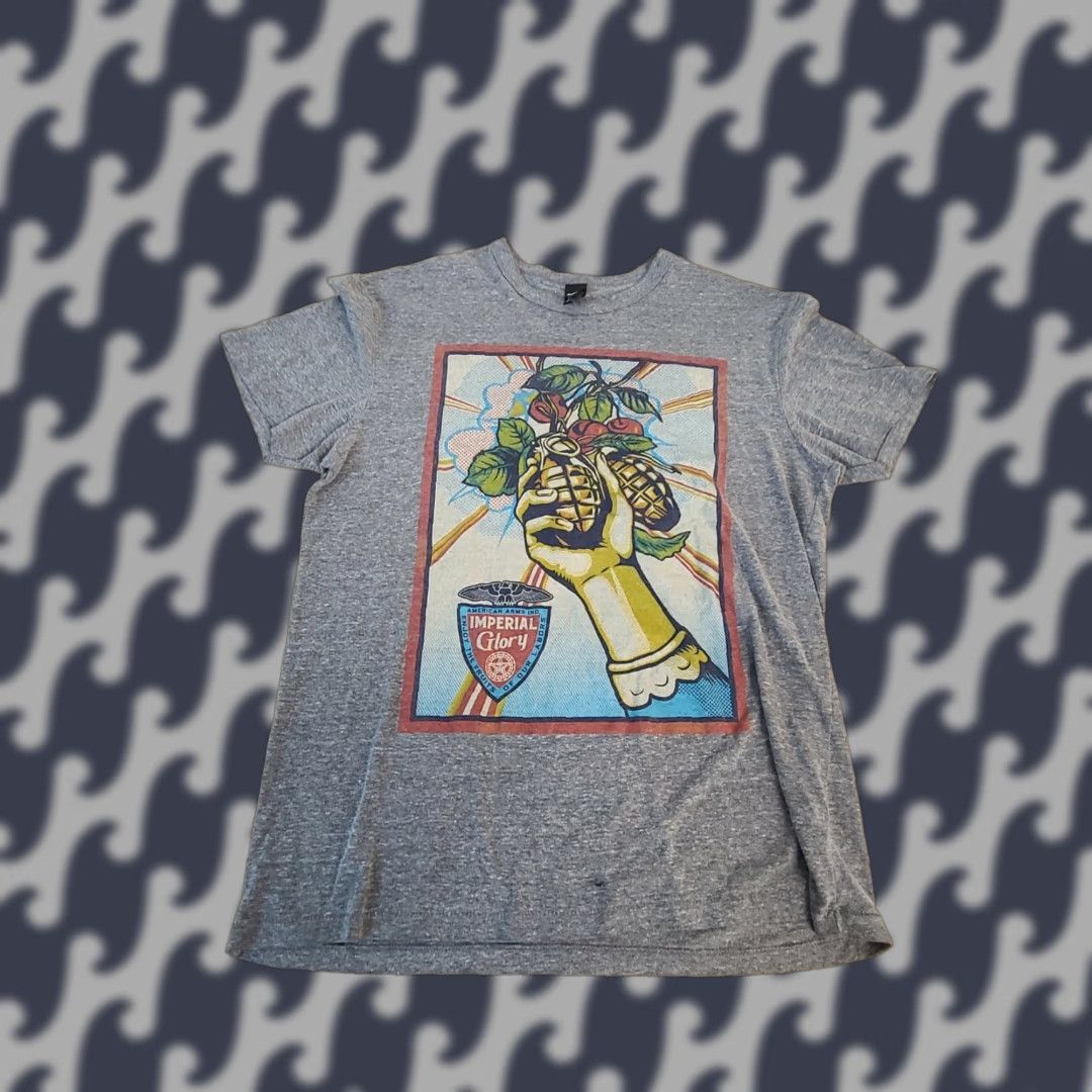 Obey VINTAGE Obey Imperial Glory Printed Shirt L Mens Black 1990s Short Sleeve Polyester Obeys Size US L / EU 52-54 / 3 - 1 Thumbnail