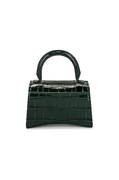 Balenciaga o1mt1gz1224 Size: OS / Hourglass Mini Handbag Forest Green Size ONE SIZE - 3 Thumbnail