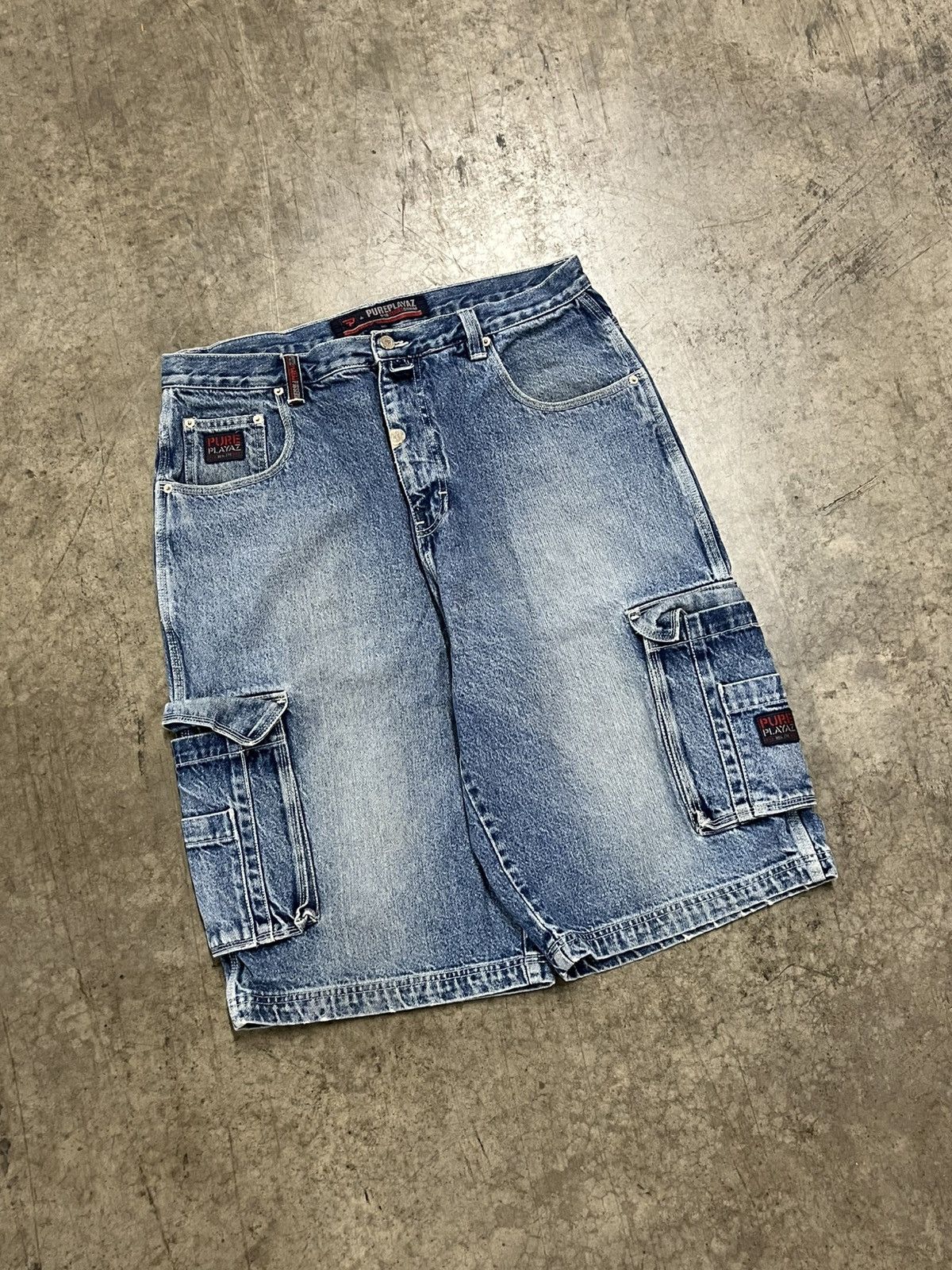 JNCO × Vintage Y2K pure playz baggy jorts carpenter cargo skater hype rare Size US 36 / EU 52 - 6 Thumbnail