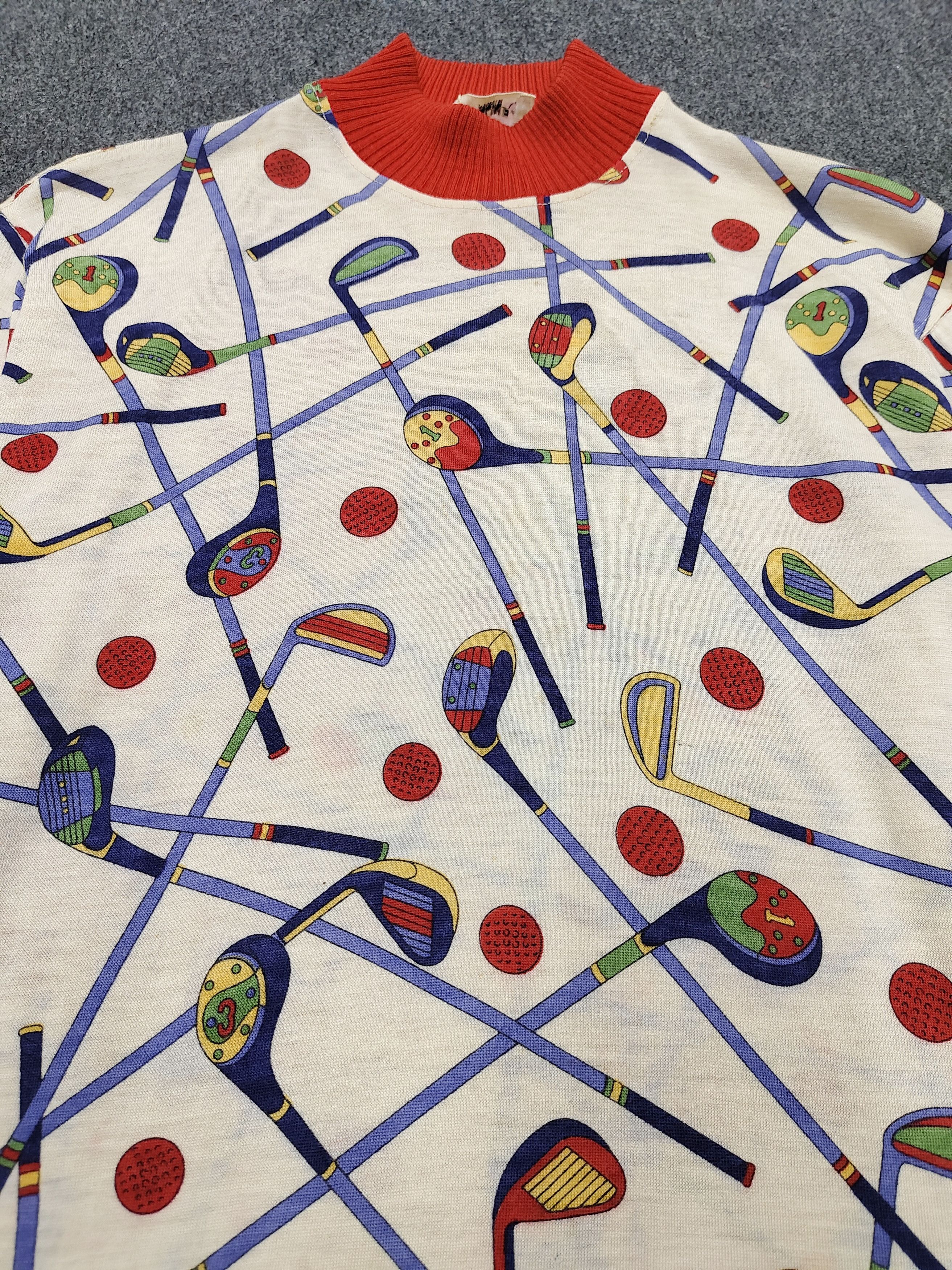 Celine 80s Celine- Archive Sport Golf Print Graphic Knit Top Size M / US 6-8 / IT 42-44 - 2 Thumbnail