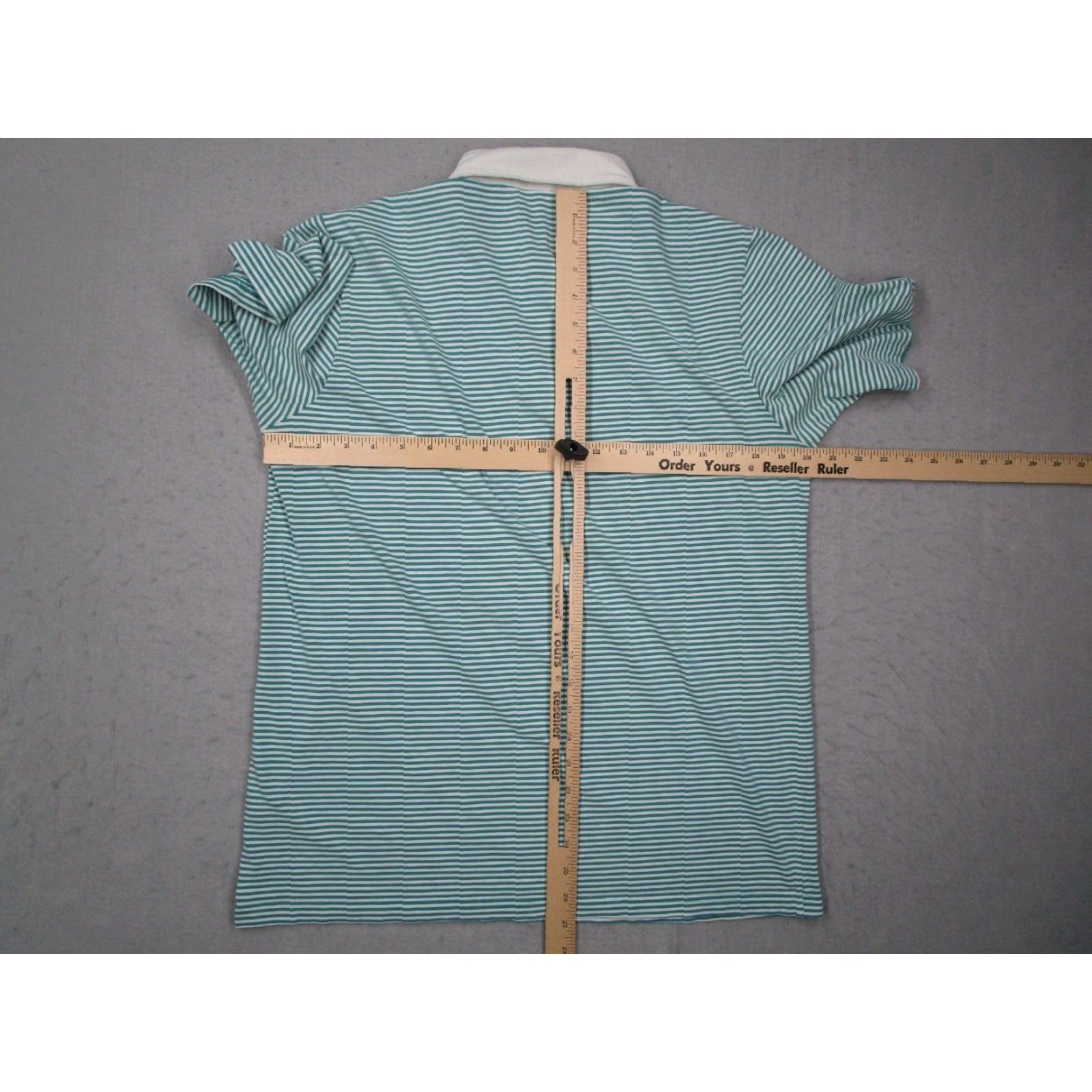 Vintage CRIQUET Polo Mens Large Green Striped Pima Cotton Spandex Made in Peru Shirt Size US L / EU 52-54 / 3 - 5 Thumbnail