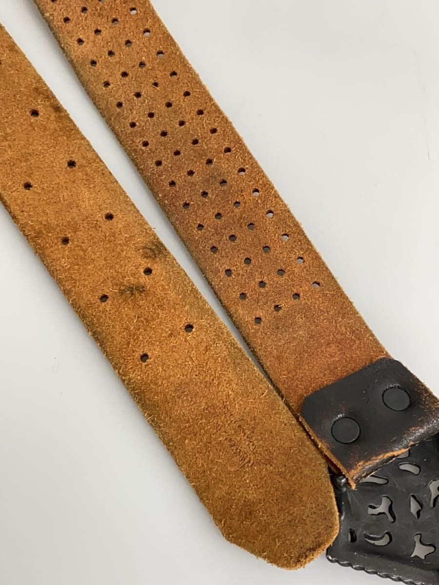 Number (N)ine Heart Buckle Perforated Leather Belt Size ONE SIZE - 6 Thumbnail