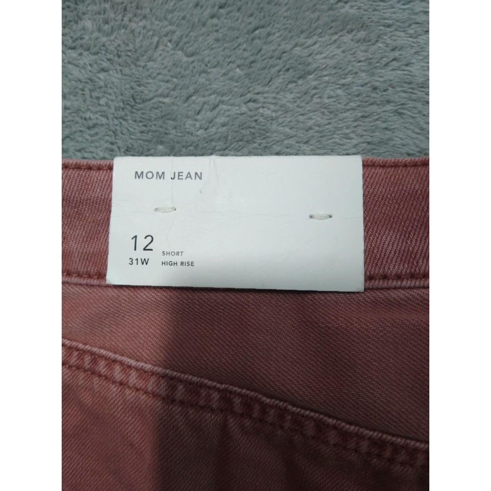 American Eagle Outfitters American Eagle High Rise Distressed Mom Jeans Women 12 Short Red Denim Size 34" / US 12 / IT 48 - 7 Thumbnail