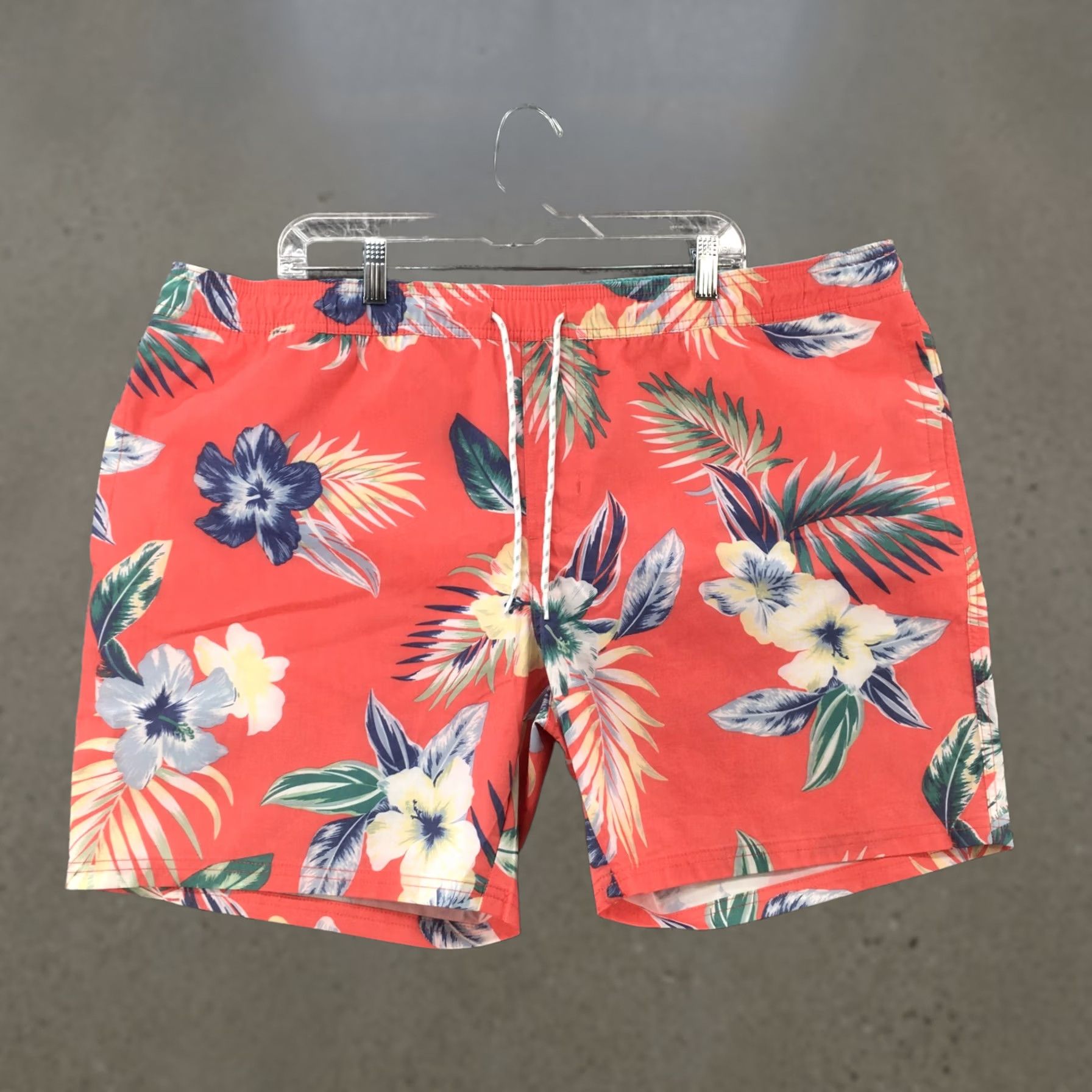 Vintage Goodfellow & Co Tropical Board Shorts Mens XXL Pink Hawaiian Elastic Waist Size US 39 - 1 Thumbnail