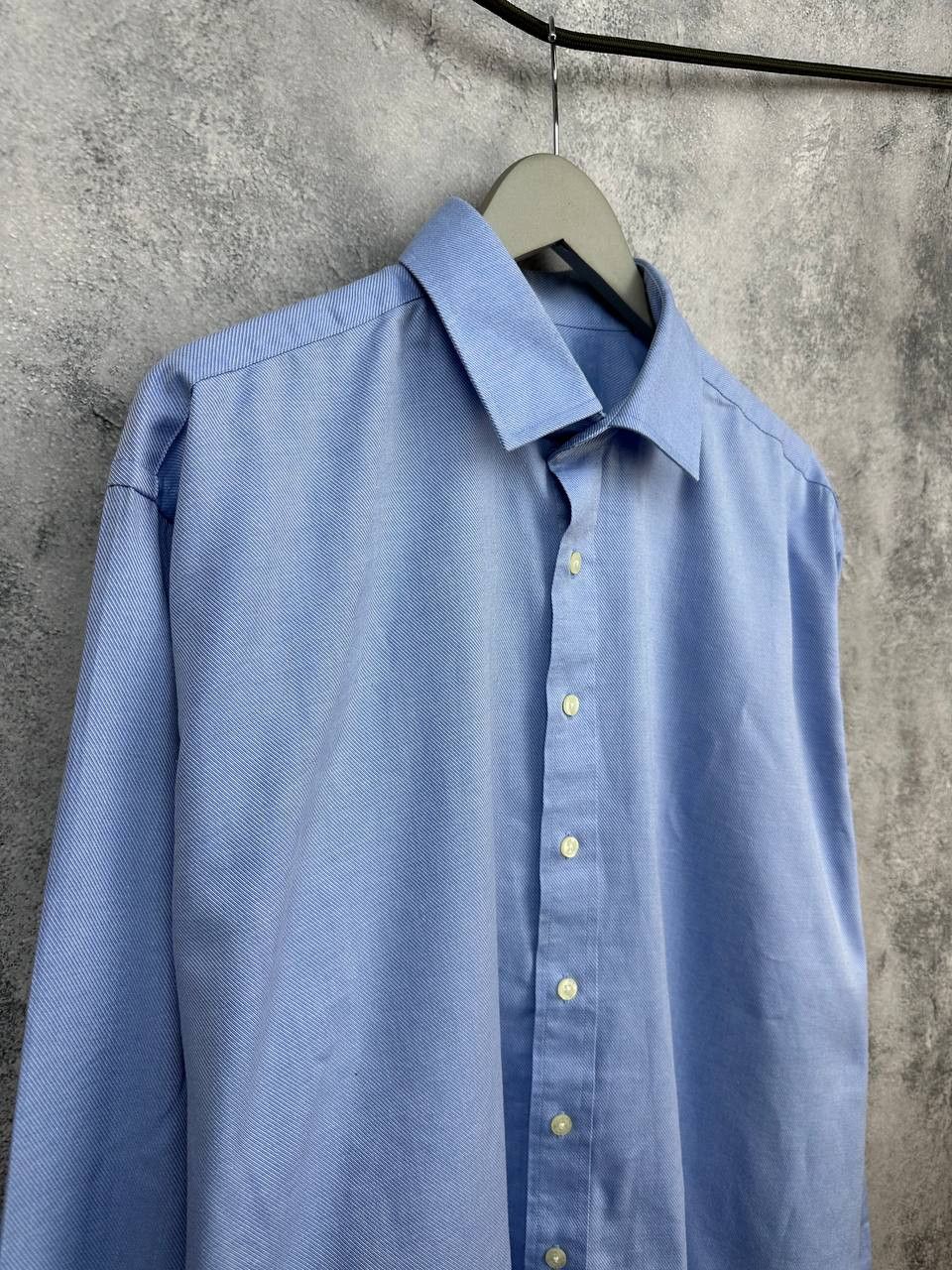 Balmain Balmain Paris Button Up Dress Shirt Micro Stripe Blue LS Size US XL / EU 56 / 4 - 3 Thumbnail