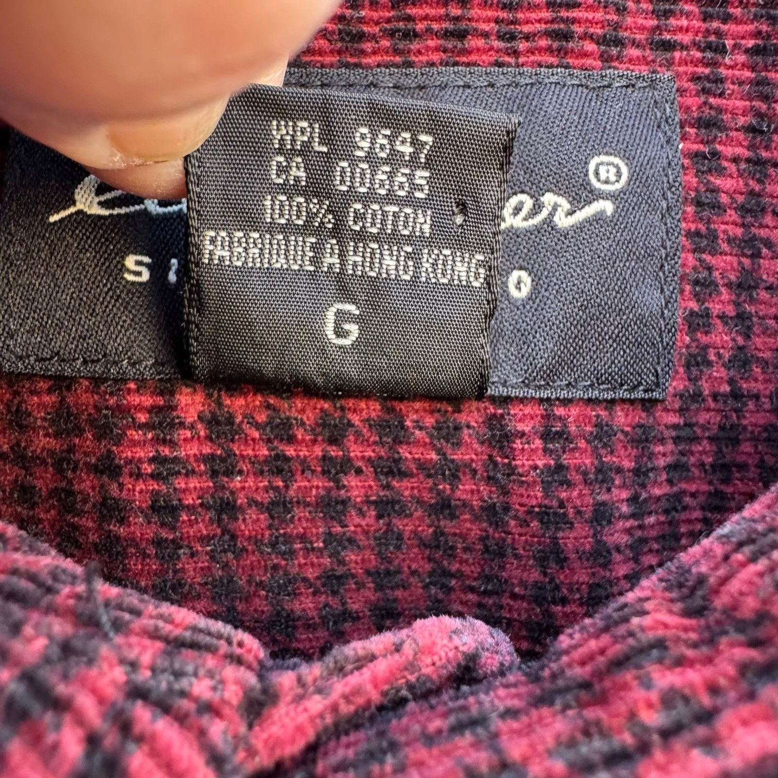 Eddie Bauer Eddie Bauer Mens Burgundy Houndstooth Corduroy Button Up Shi Size US L / EU 52-54 / 3 - 9 Thumbnail