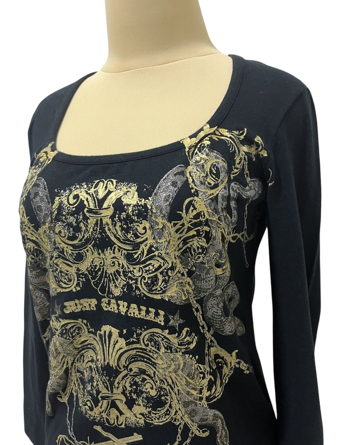 Just Cavalli FW 2011/12 by Roberto Cavalli Glamorous Goth Long Sleeve Size S / US 4 / IT 40 - 9 Thumbnail