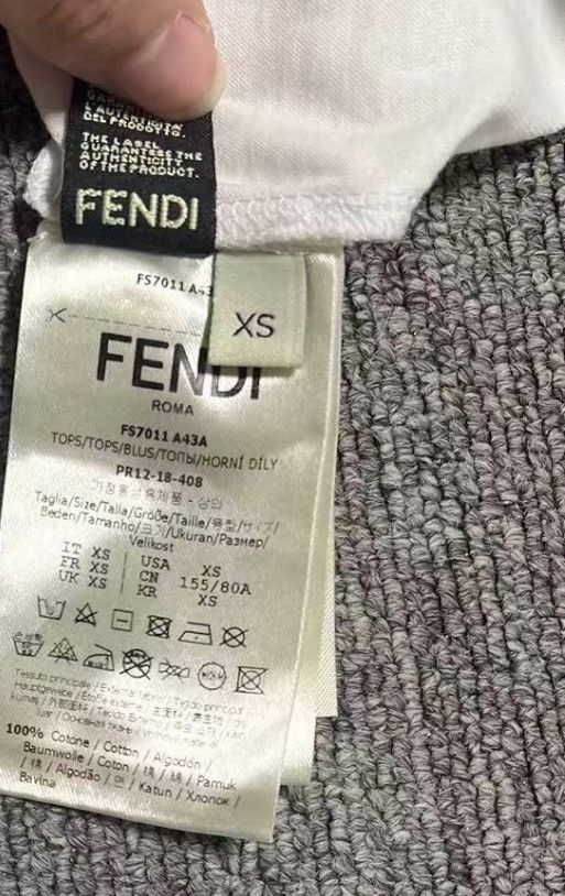 Fendi Fendi White Classic Double F Crystal Logo Short Sleeve K12 Size US XS / EU 42 / 0 - 6 Thumbnail
