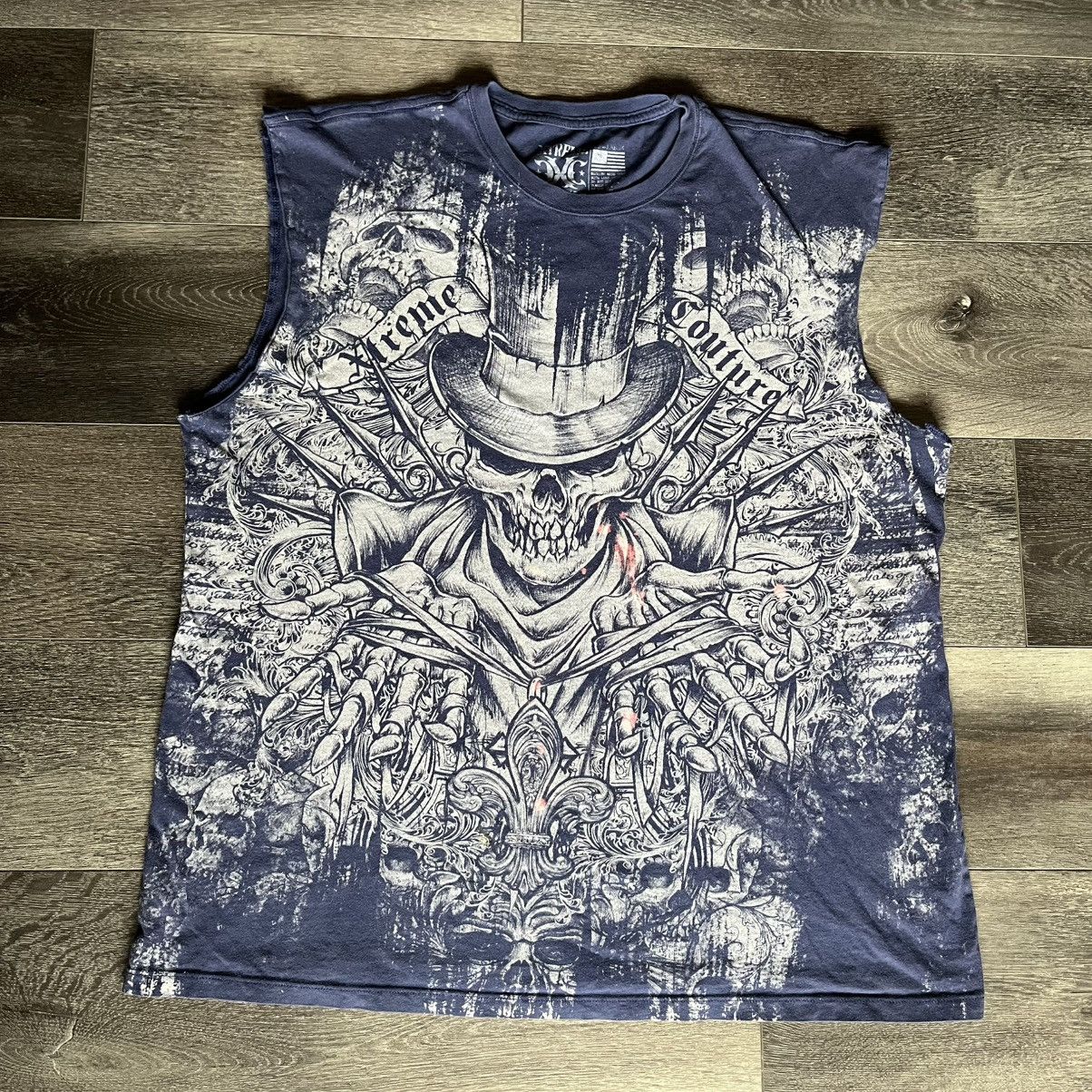 Affliction × Vintage Vintage Affliction Xtreme Couture Skull Sleeveless Tank Tee Size US XXL / EU 58 / 5 - 1 Thumbnail