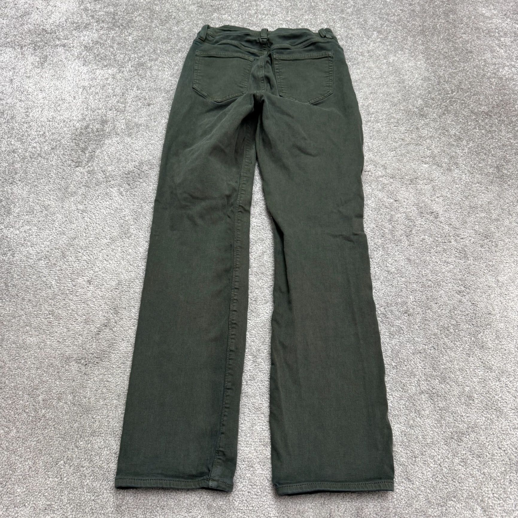 Lands' End Lands' End Womens Jeans 4 Green Denim Stretch 7/8 Mid Rise Slim Straight 30 in Inseam 5-Pocket 26 in Waist Cotton Blend Birthday? (No) Size 27" / US 4 / IT 40 - 2 Thumbnail
