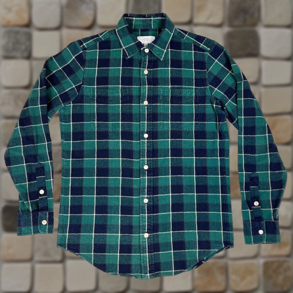 Vintage VINTAGE JACK SPADE Men's Button-Up Heavy Flannel Shirt Plaid Sz M Green 100% Cotton Pockets Designer City Classic Size US M / EU 48-50 / 2 - 1 Thumbnail