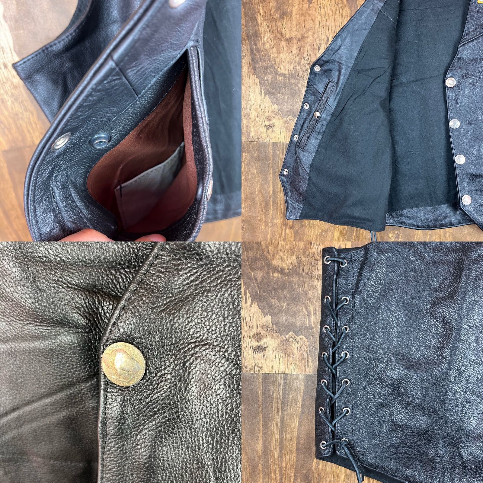 Vintage VINTAGE Legendary USA Mens Vest Black Bikercore Leather Handcrafted in USA Biker XL Size US XL / EU 56 / 4 - 9 Thumbnail