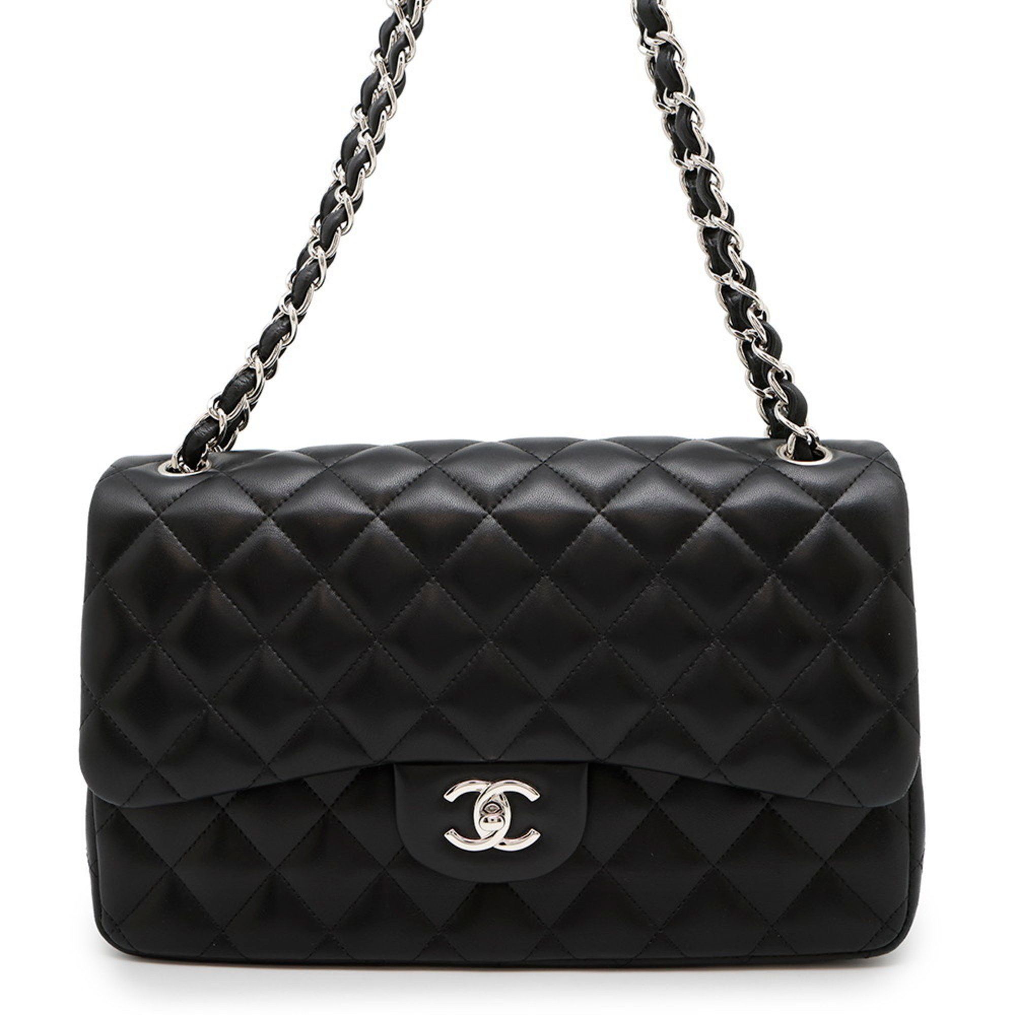 Chanel Chain Shoulder Bag Matelasse 30 with Coco Mark and Double