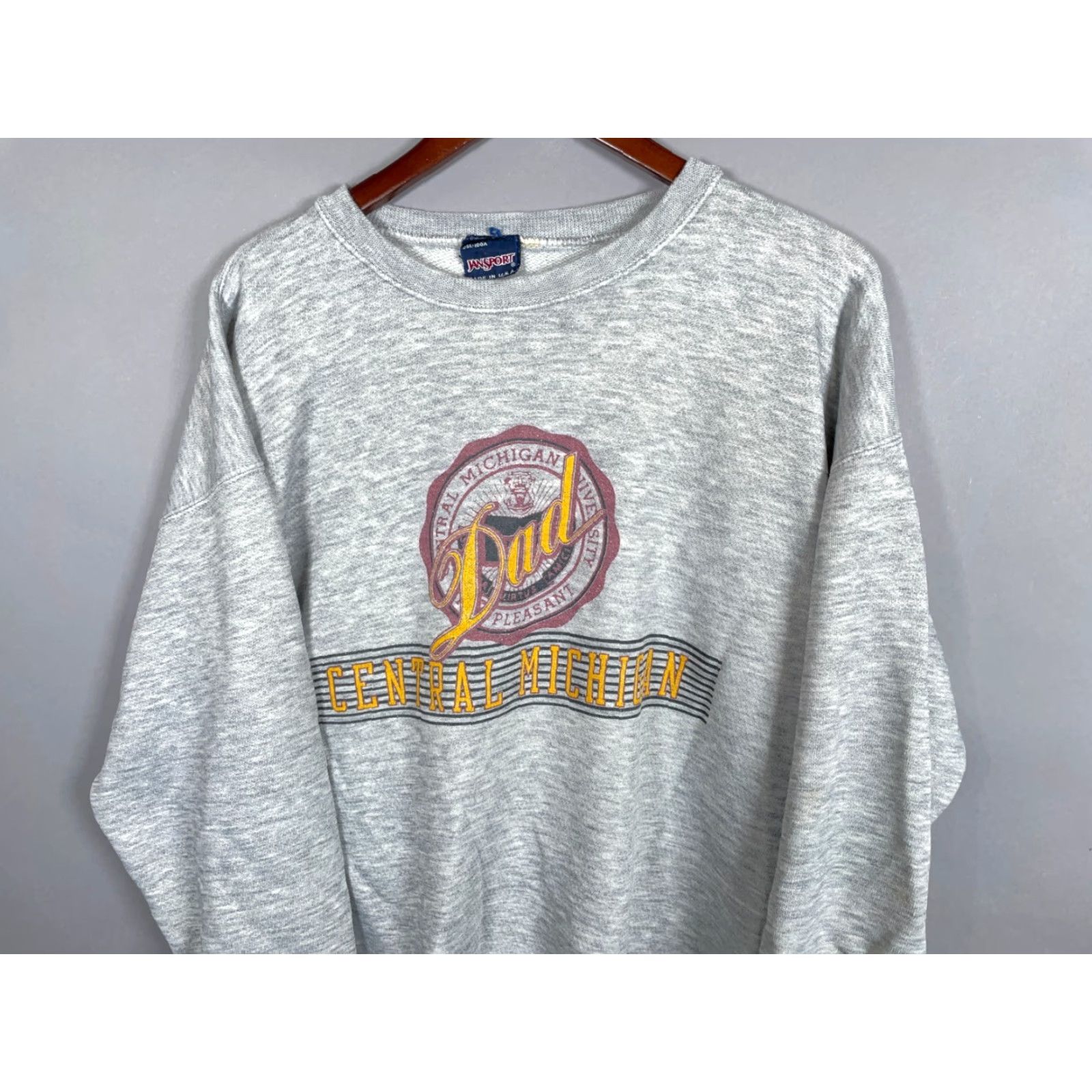 Jansport VINTAGE JanSport Central Michigan Sweatshirt Adult XL Heather Gray College 90s Boxy Mens Size US XL / EU 56 / 4 - 4 Thumbnail