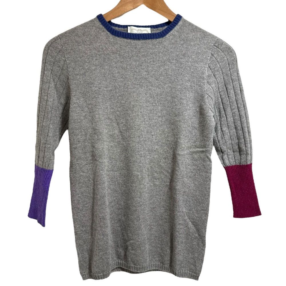 Other Other Agnona White Cashmere Crewneck Knit Natural Material Tops DUTY FREE for USA Size ONE SIZE - 1 Thumbnail