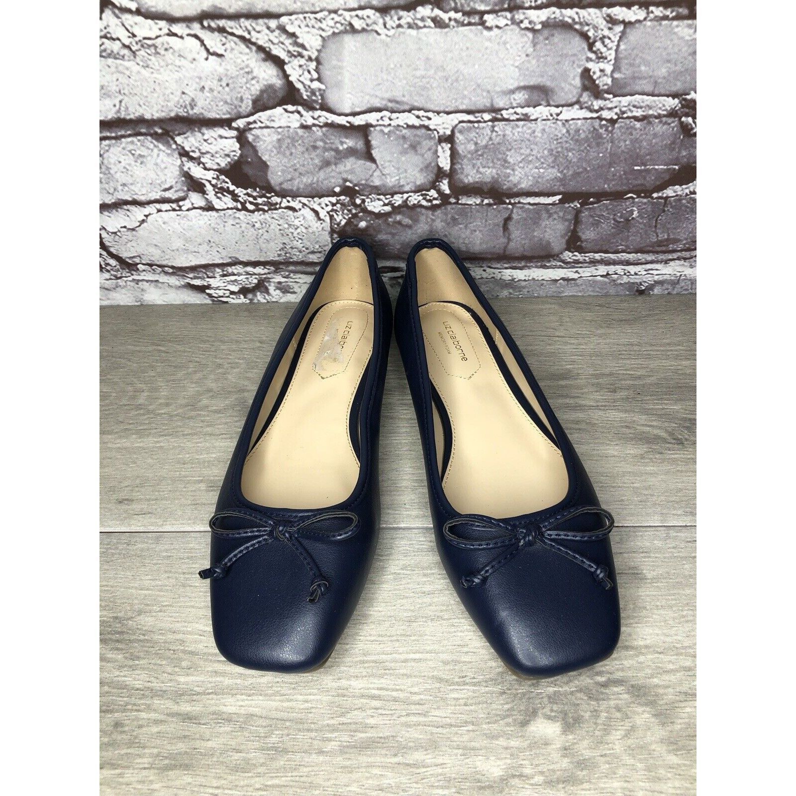 Liz Claiborne Liz Claiborne Memory Foam Navy Blue Leather Ballet Flats Wom Size US 8.5 / IT 38.5 - 11 Thumbnail