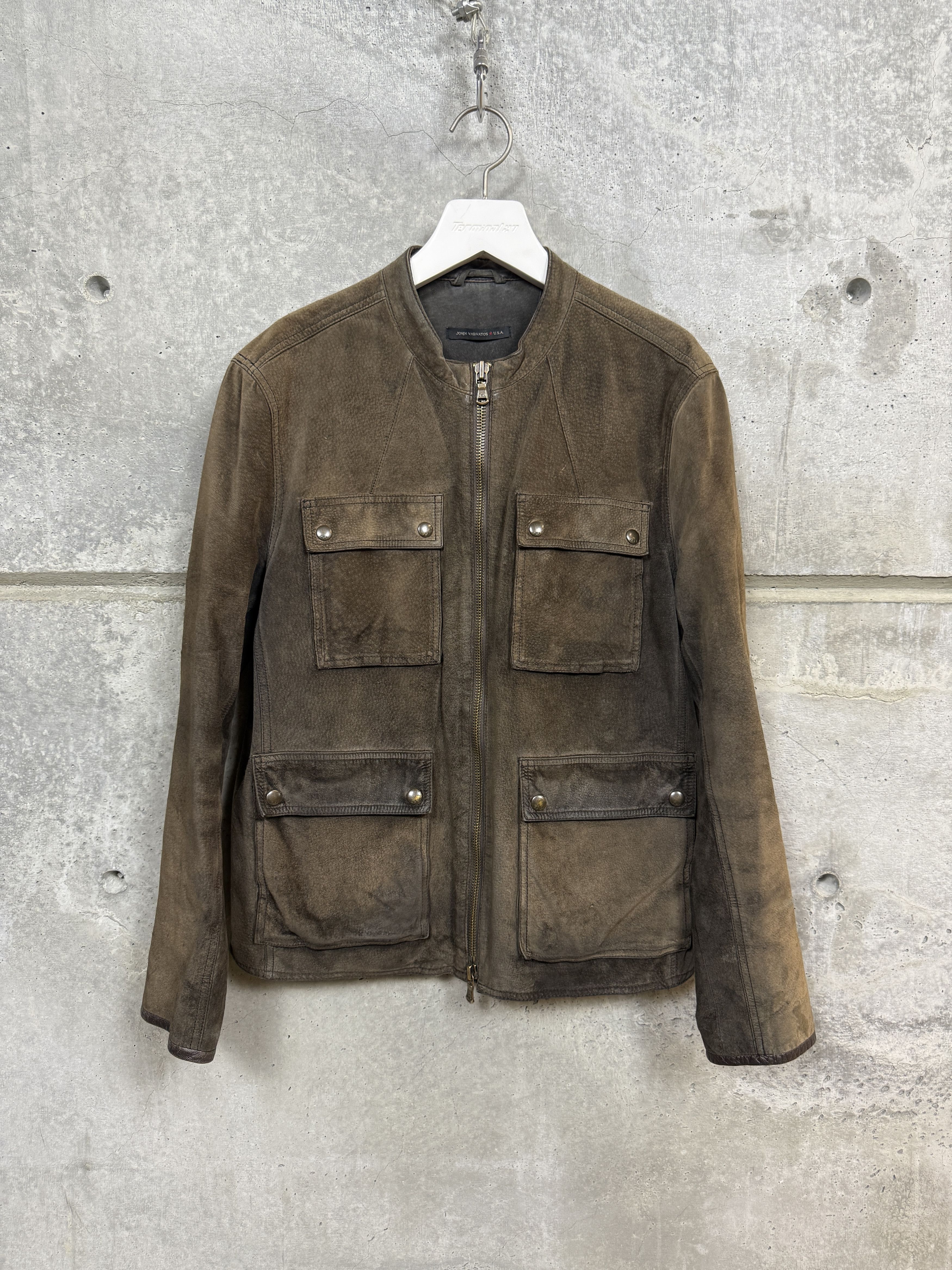 John Varvatos Leather Field Jacket