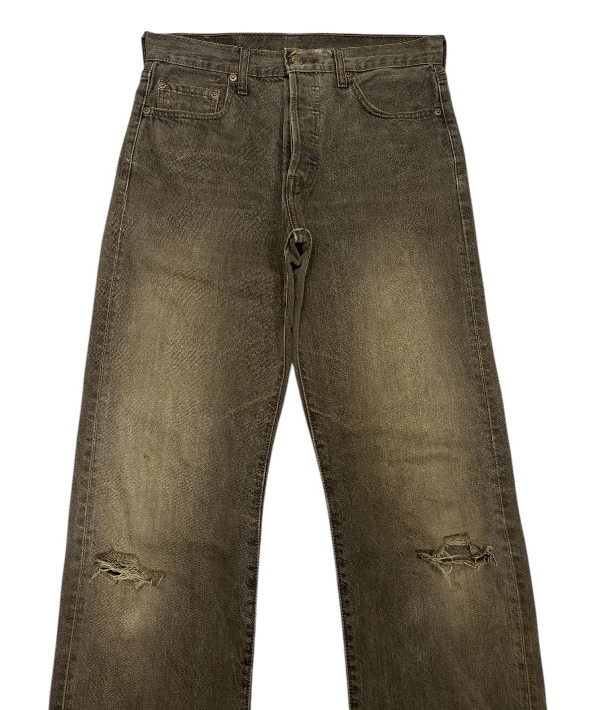 Kapital THRASHED Rusty Brown Levis 501 Distress Denim Rick Owens Size US 30 / EU 46 - 3 Thumbnail