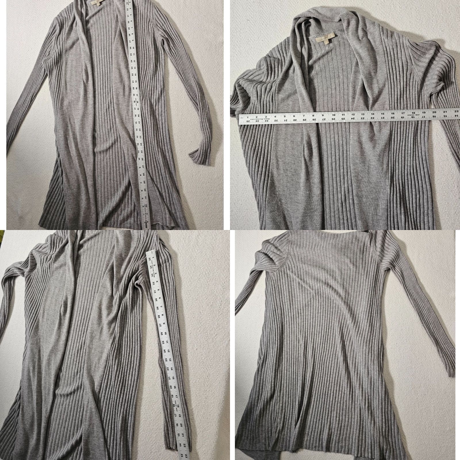 Vintage Joan Vass Cardigan Women Small Gray Cashmere Knit Open Front Draped Lagenlook All Seasons Womens Size S / US 4 / IT 40 - 8 Thumbnail