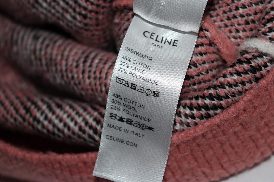Celine o1rshd1 V Neck Puppy Cotton Blend Cardigan in Pink/Black Size US M / EU 48-50 / 2 - 2 Thumbnail
